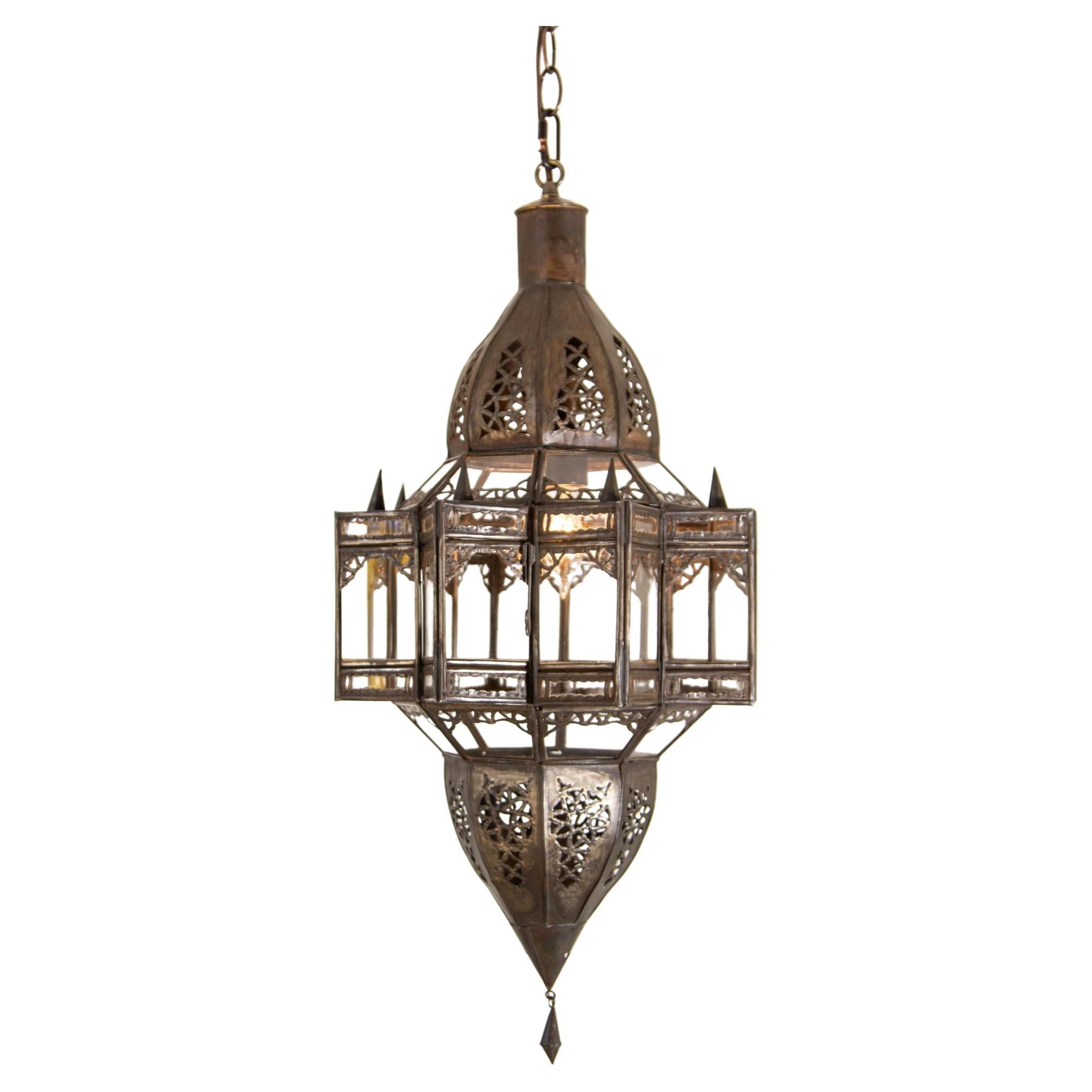 Marrakech Set Di 2 Lanterne Da Giardino Antivento - Design Moderno In Metallo Nero E Oro, 17 Cm, Per Esterno E Interno