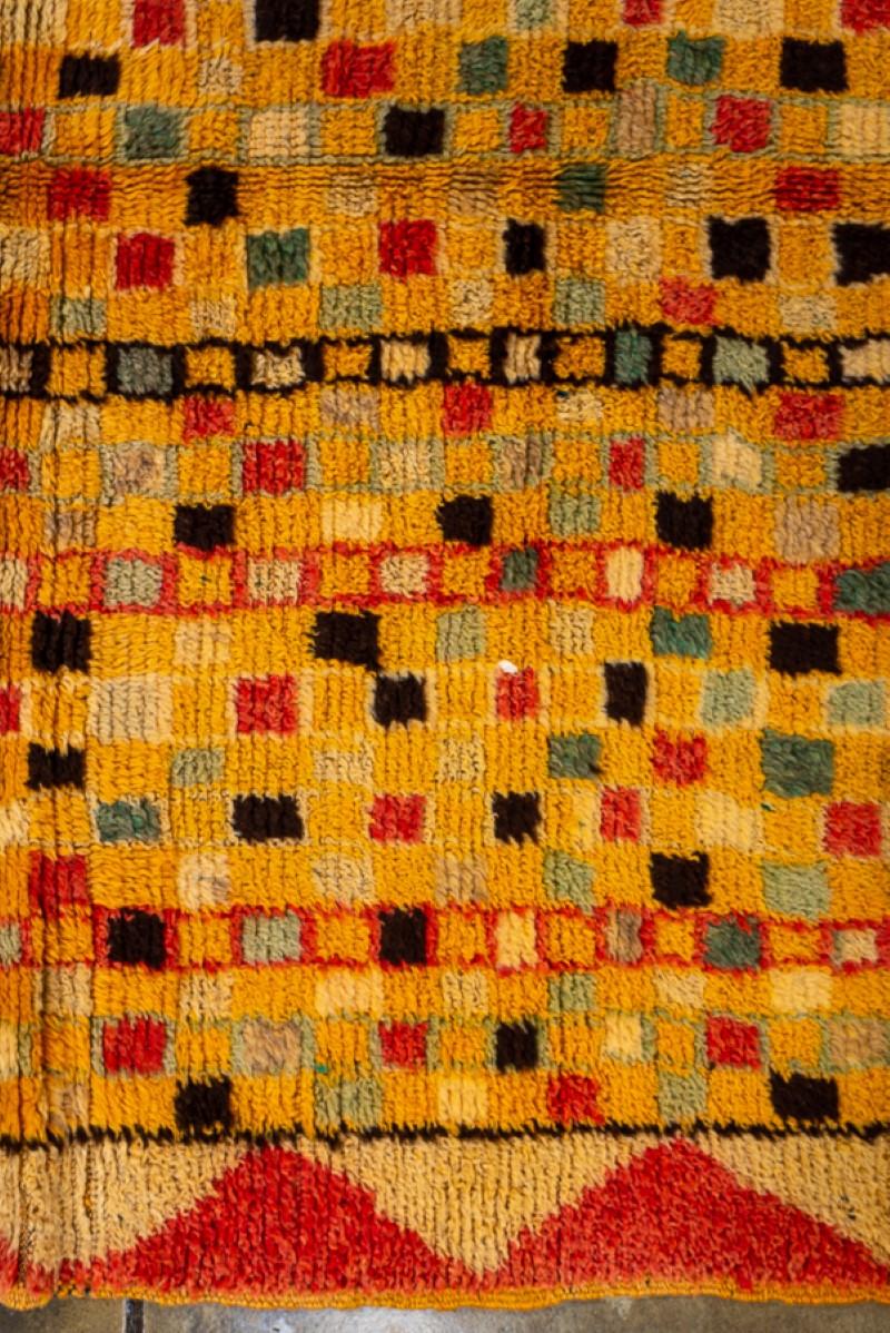Hand-Knotted Vintage Moroccan Design Rug For Sale
