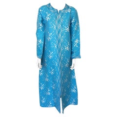 Used Moroccan Designer Kaftan Turquoise Maxi Dress Kaftan Small