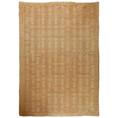 High-quality Vintage Moroccan Dusty Rose, Pale Yellow Hand Knotted Wool Rug
