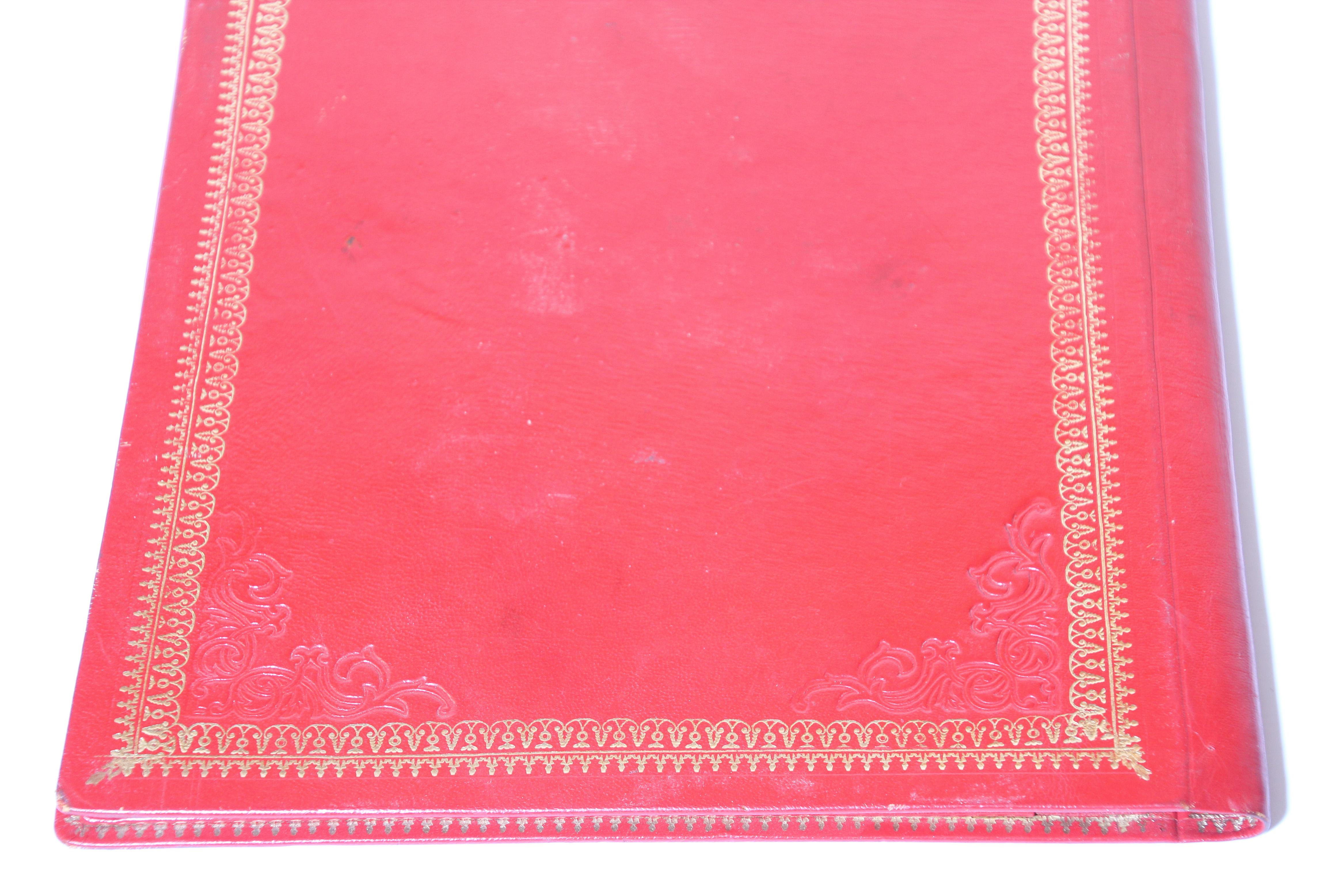 Vintage Moroccan Embossed Leather Padfolio For Sale 1