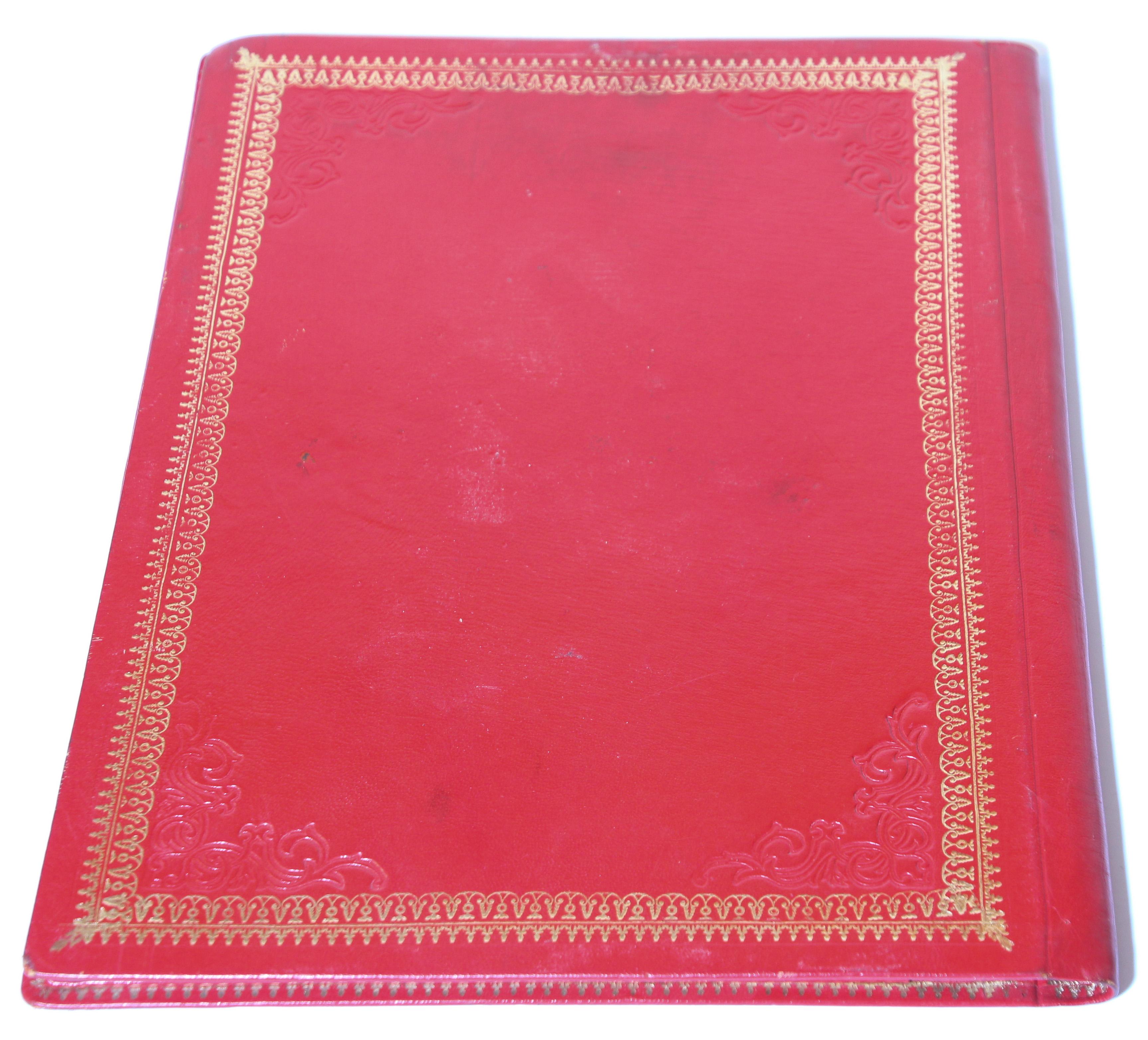 Vintage Moroccan Embossed Leather Padfolio For Sale 2