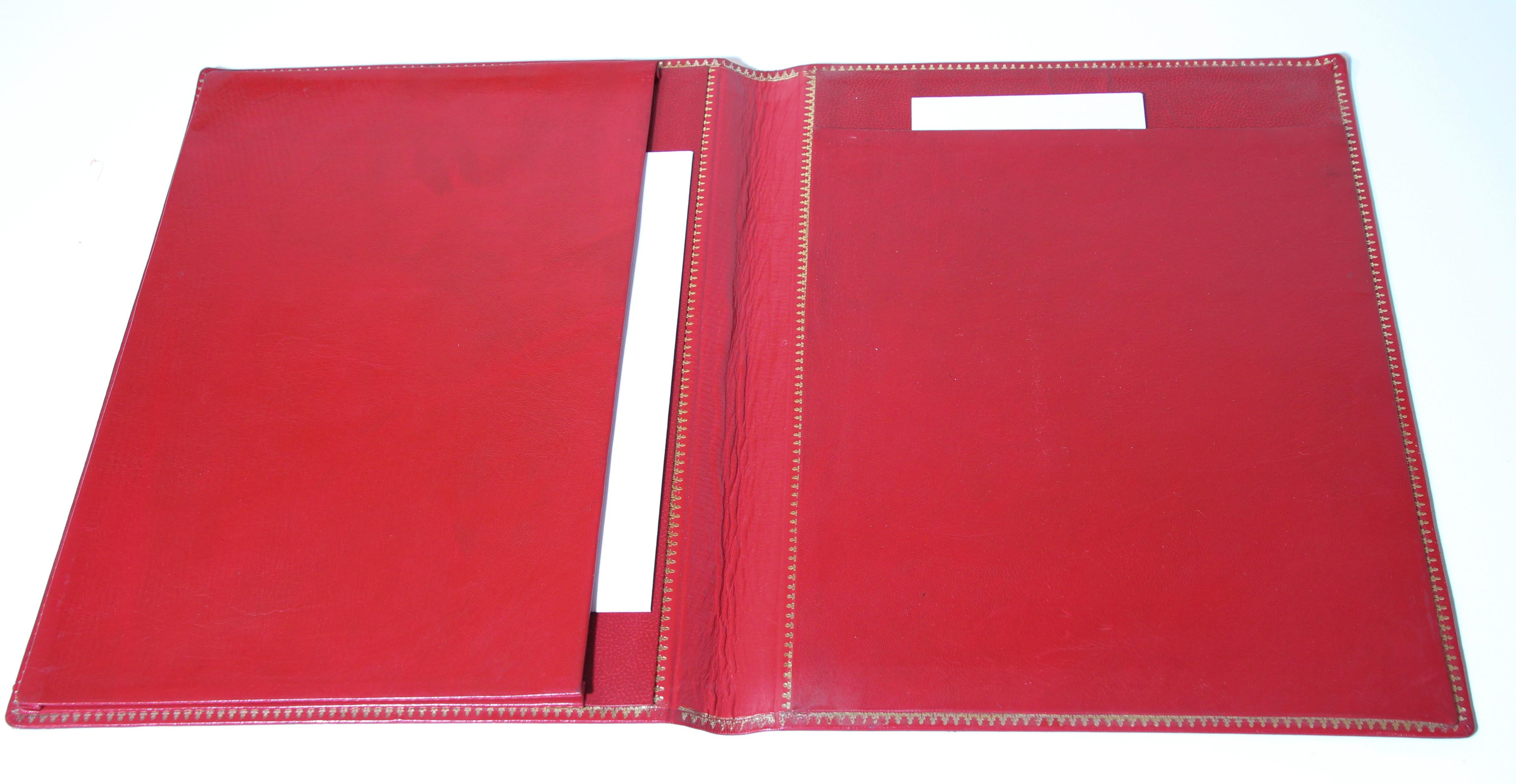 Vintage Moroccan Embossed Leather Padfolio For Sale 3