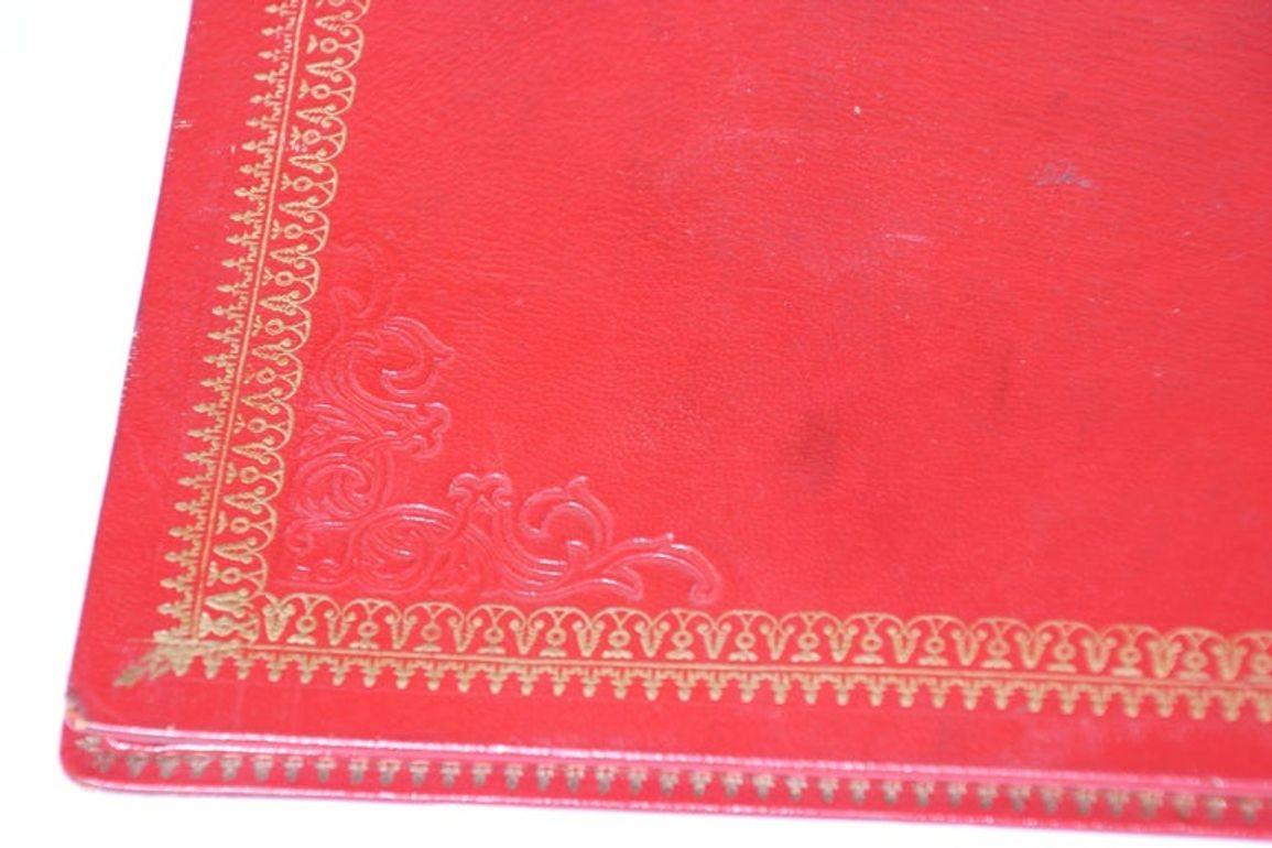 Mid-Century Modern Portefeuille vintage en cuir gaufré marocain en vente