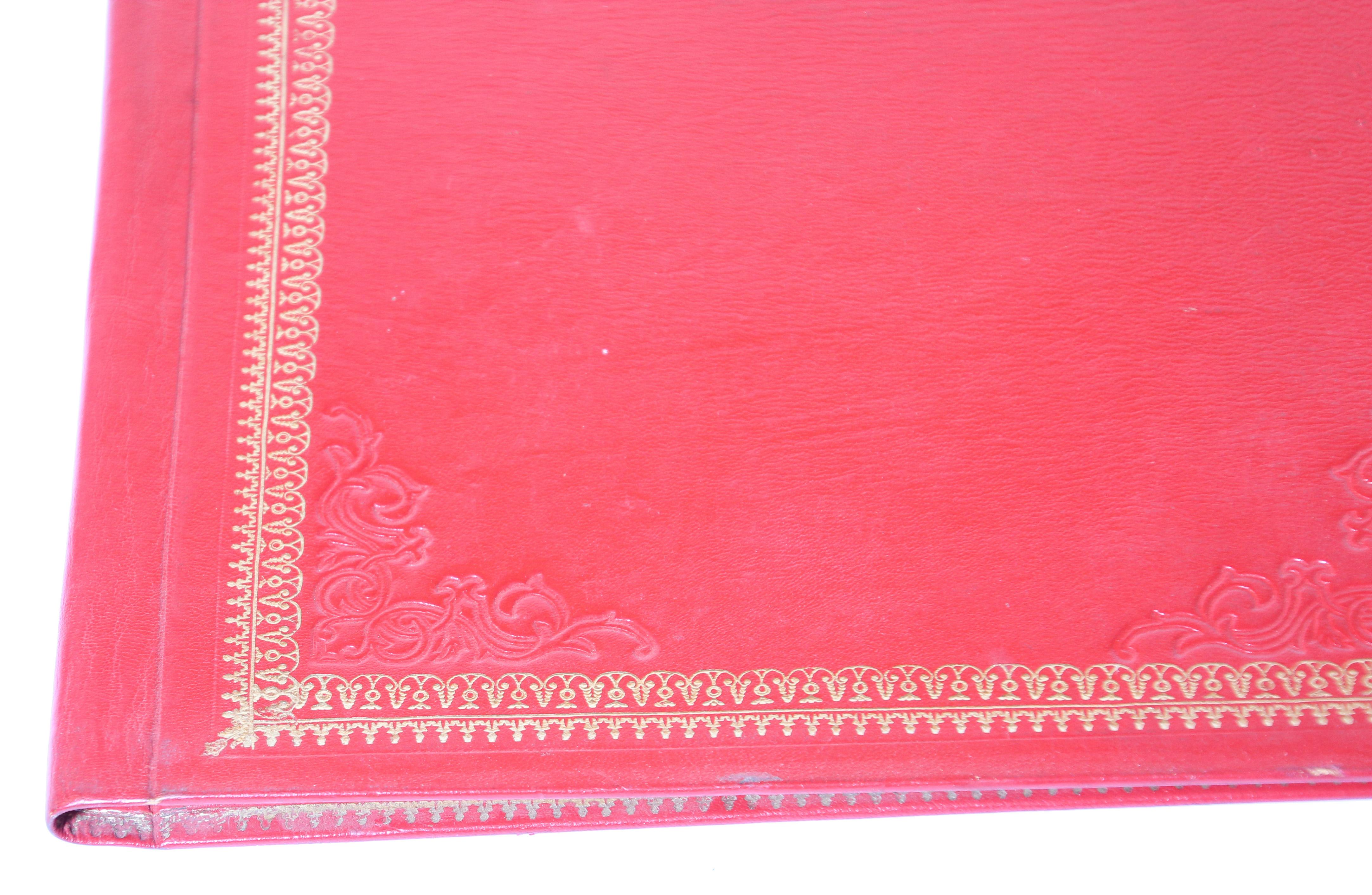 Mid-Century Modern Vintage Moroccan Embossed Leather Padfolio For Sale