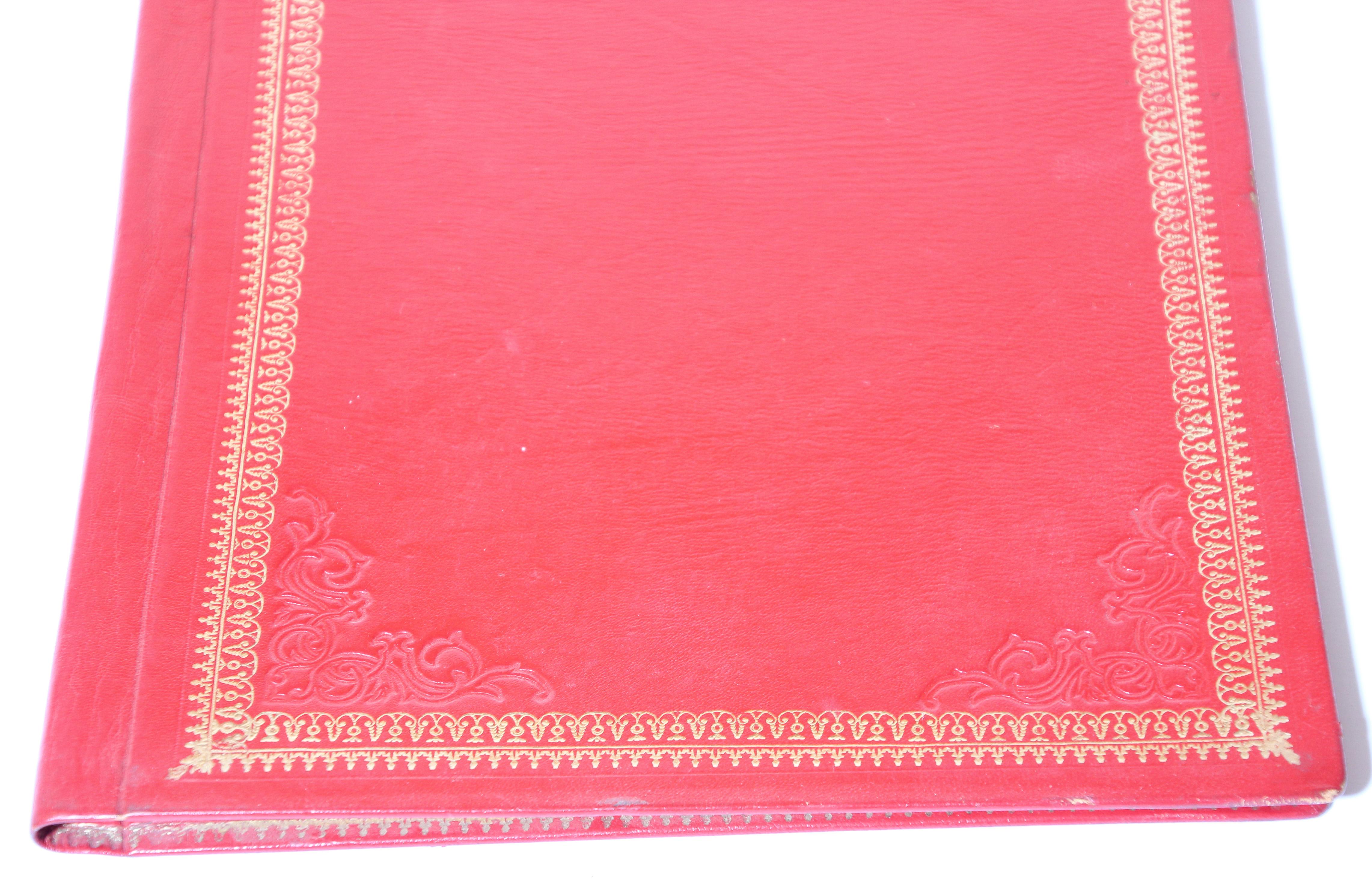 Hand-Crafted Vintage Moroccan Embossed Leather Padfolio For Sale