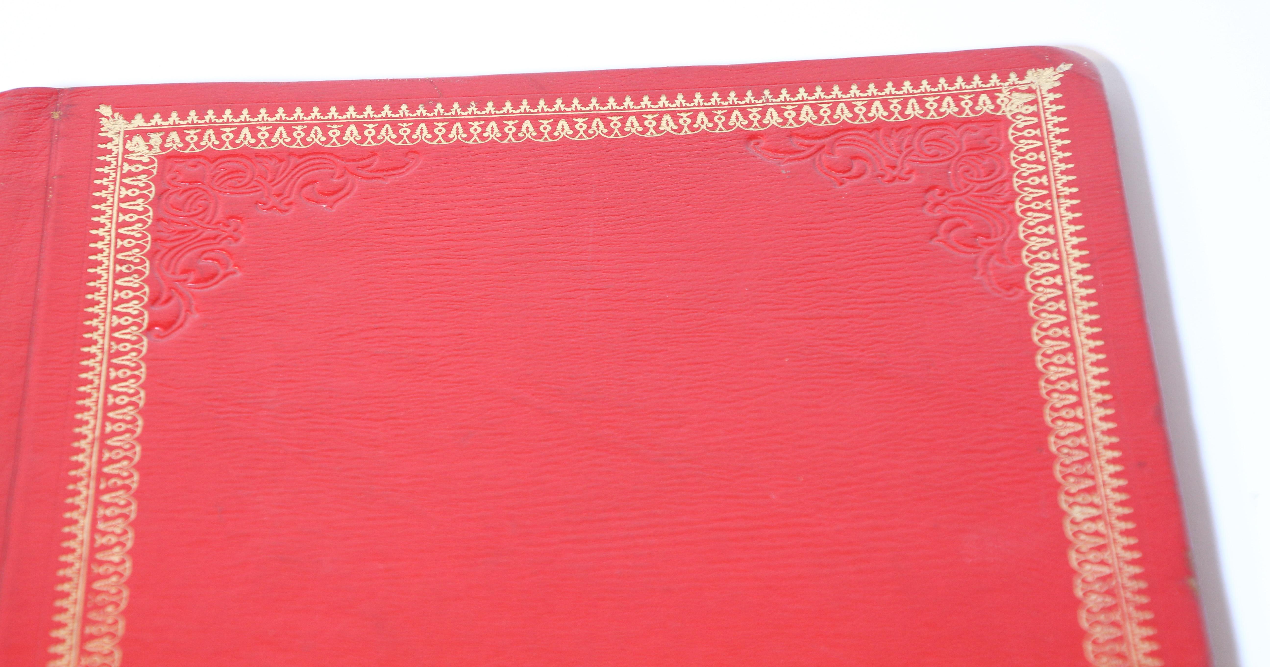 Hand-Crafted Vintage Moroccan Embossed Leather Padfolio For Sale