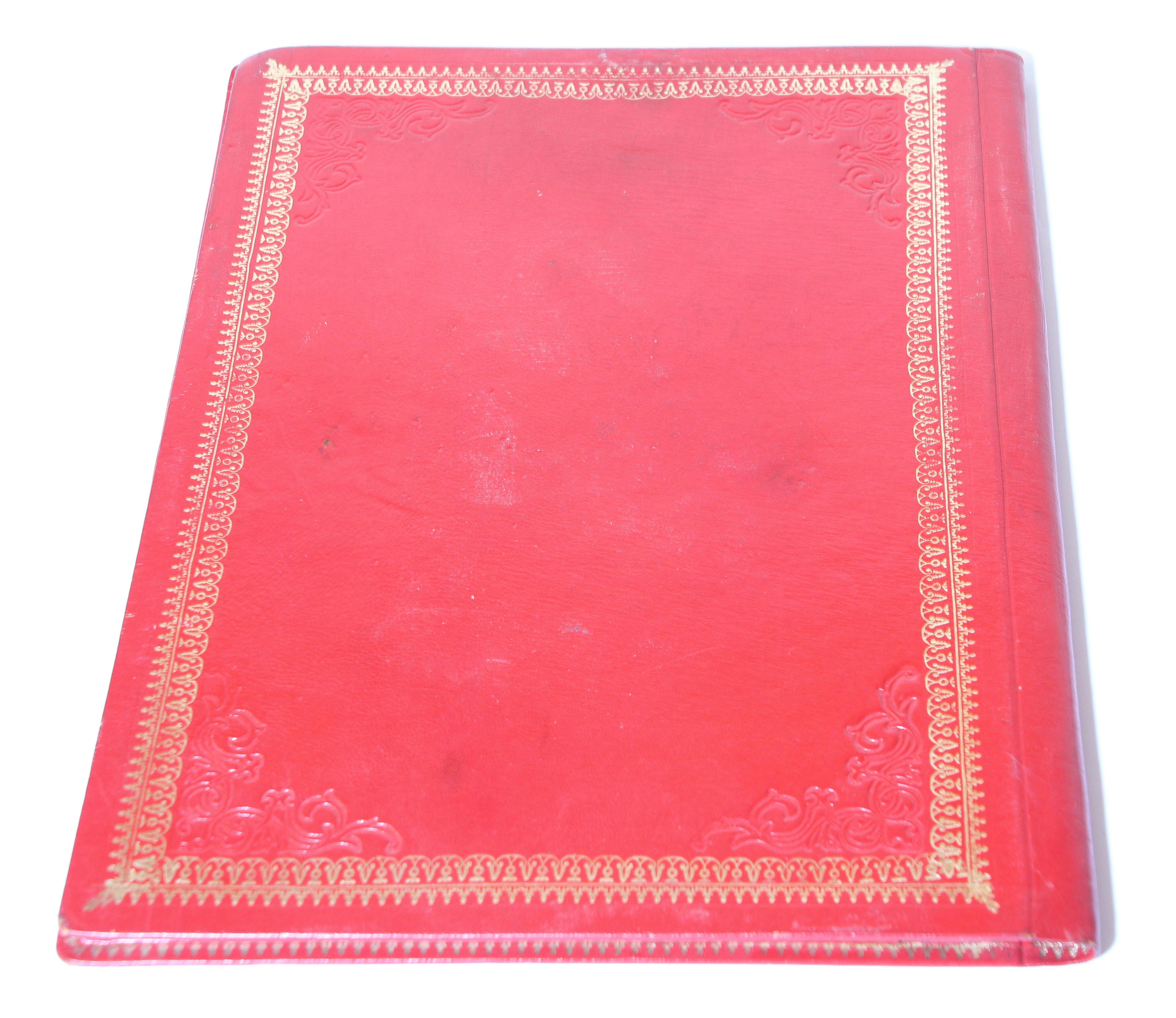 Late 20th Century Vintage Moroccan Embossed Leather Padfolio For Sale