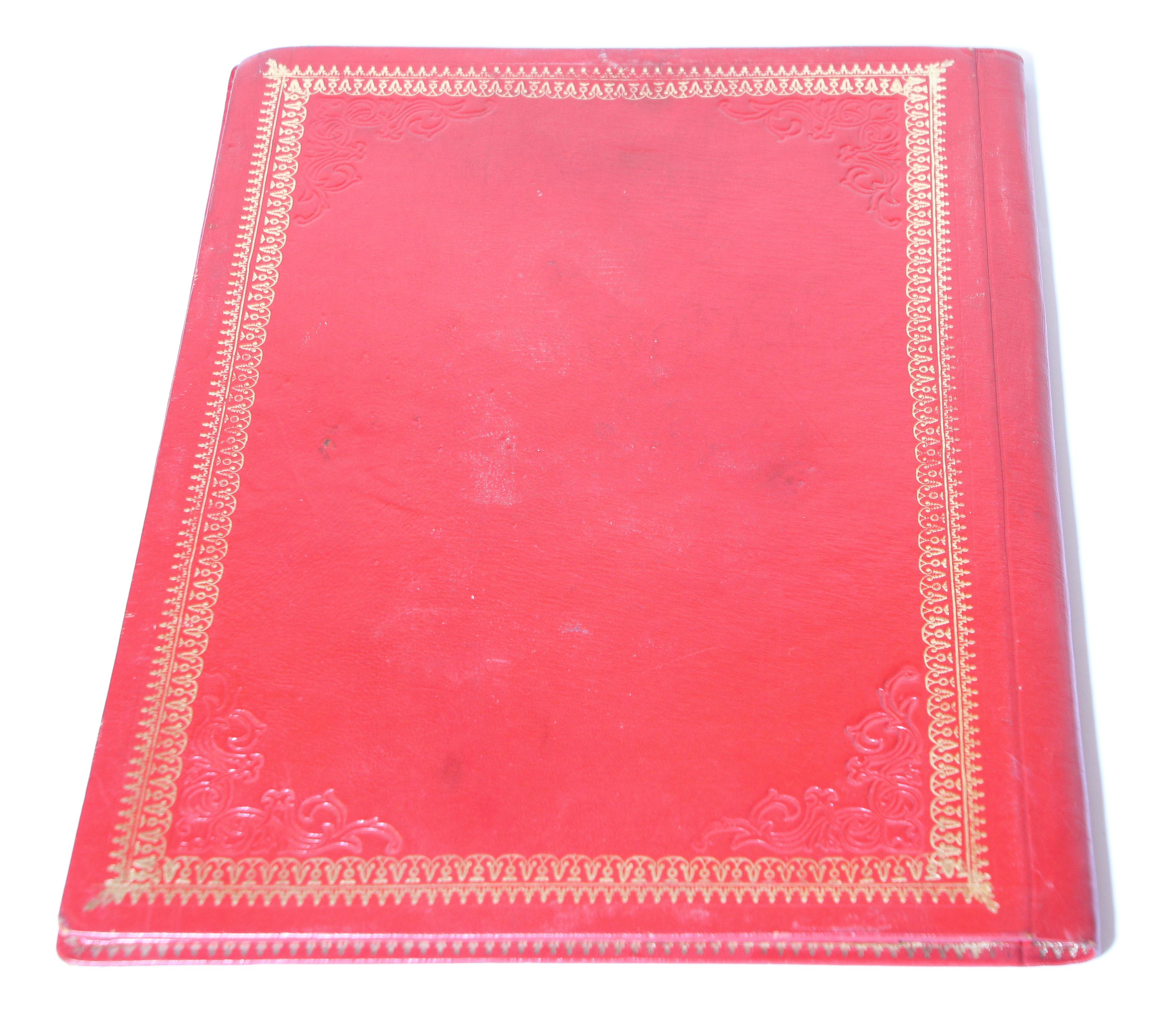 Vintage Moroccan Embossed Leather Padfolio For Sale 1