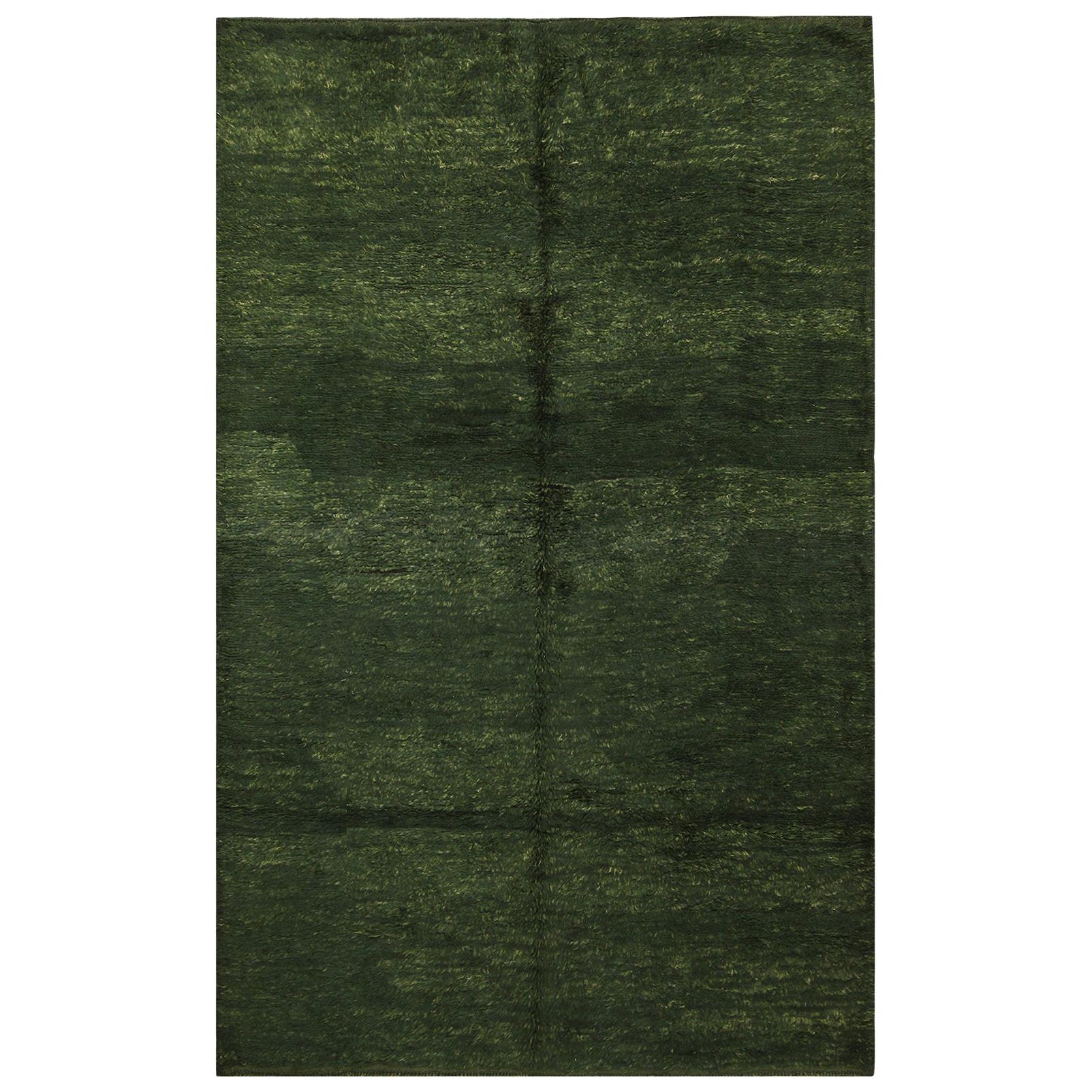 Moroccan Emerald Green Rug. Size: 6 ft 2 in x 9 ft 8 in