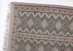 Vintage Moroccan Flatweave Rug 120" x 81" Tribal Mid Century Carpet