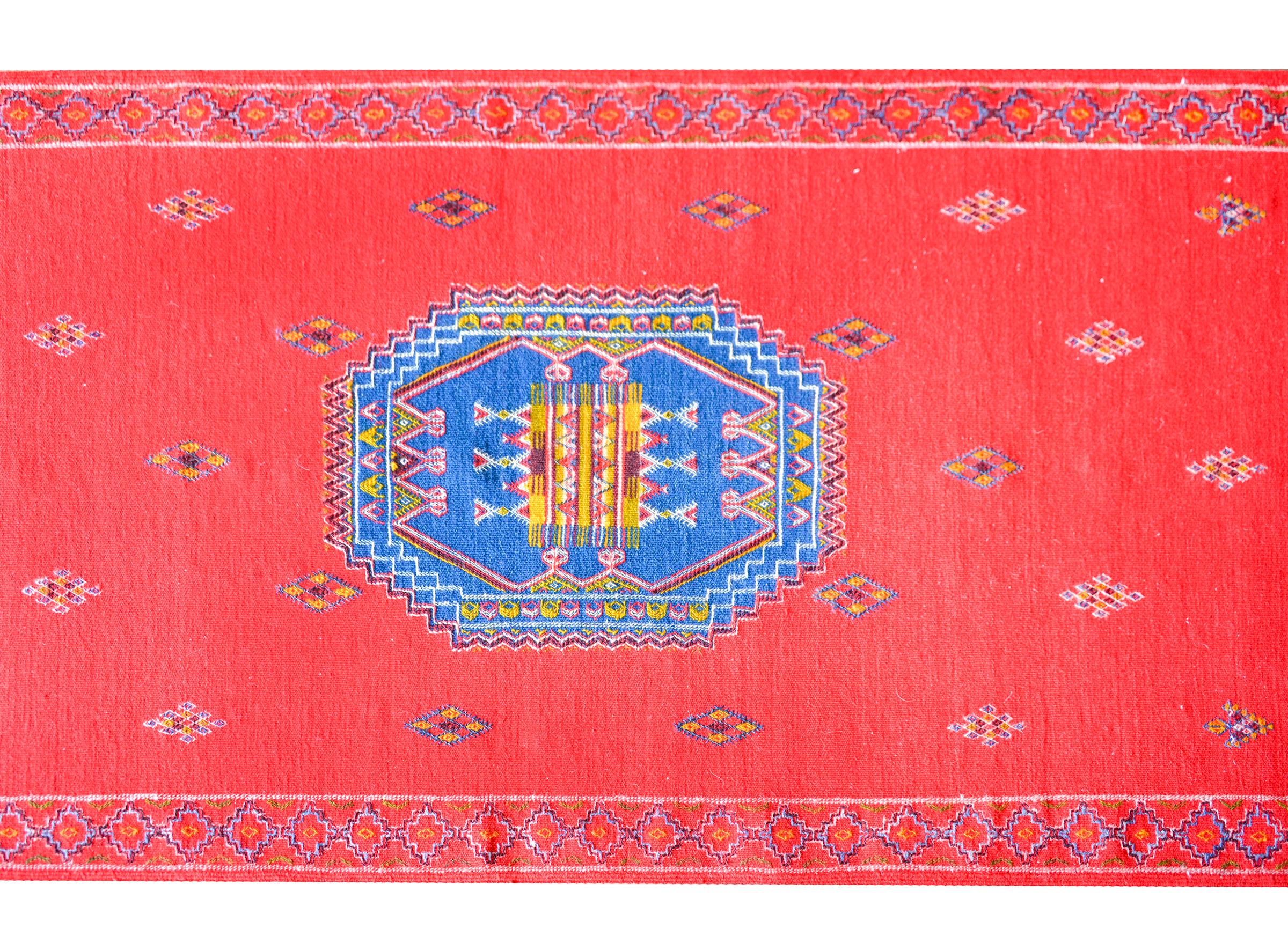 Tribal Moroccan Flatweave Rug For Sale