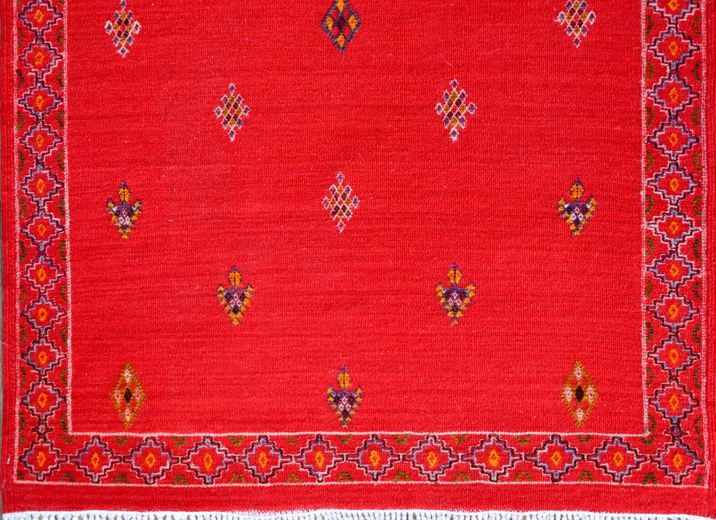 Wool Moroccan Flatweave Rug For Sale