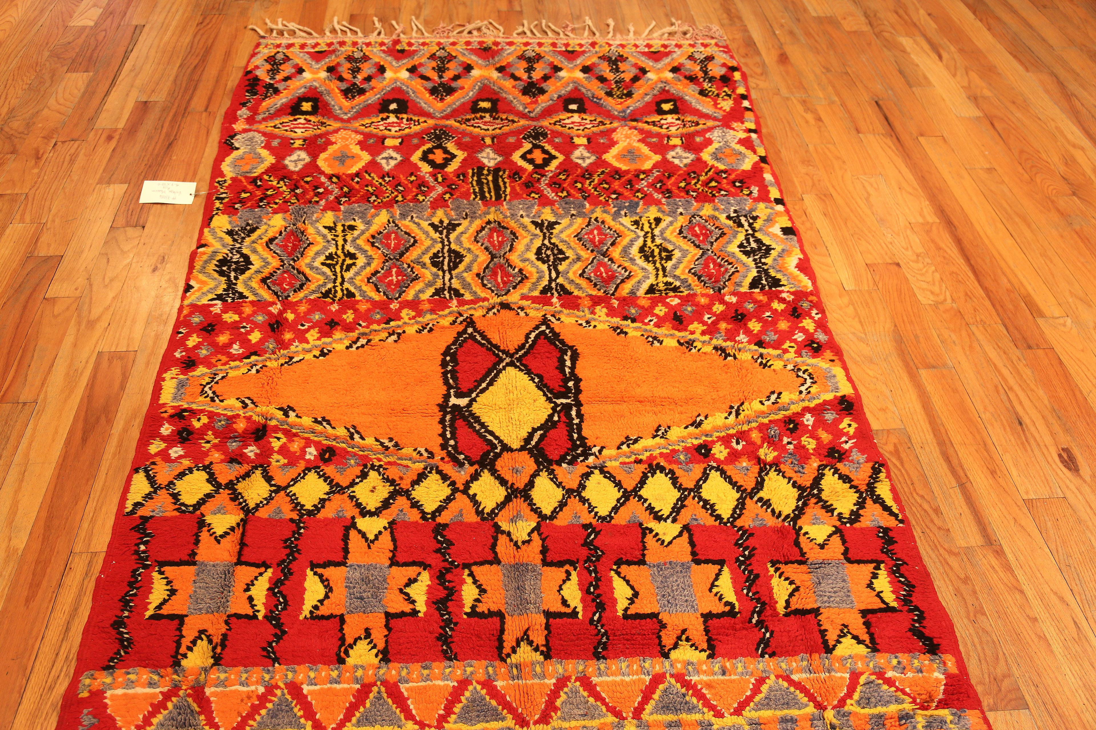 Tribal Nazmiyal Collection Vintage Moroccan Gallery Size Rug 4'9