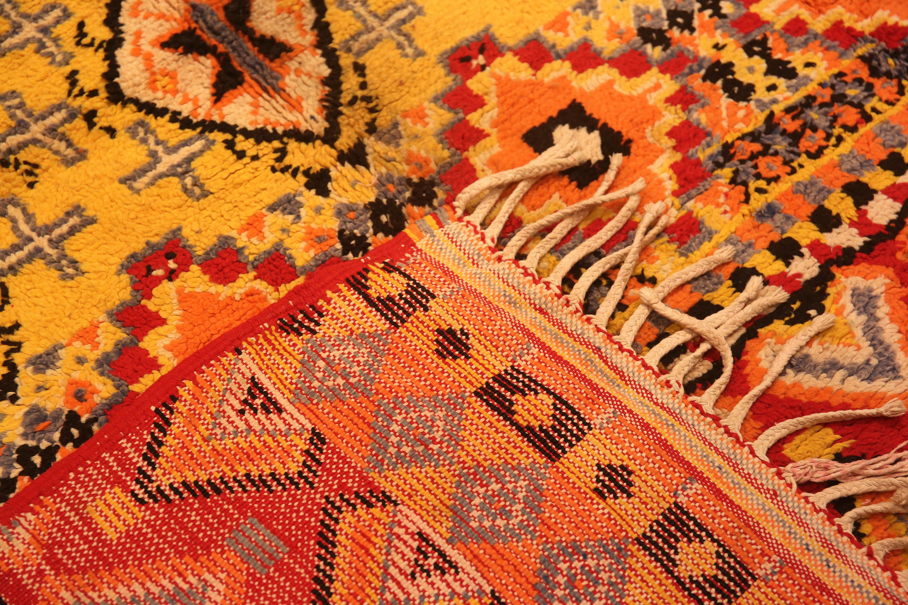 Wool Nazmiyal Collection Vintage Moroccan Gallery Size Rug 4'9