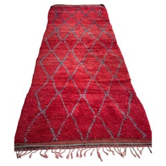 Vintage Moroccan Geometric Plush Wool Runner