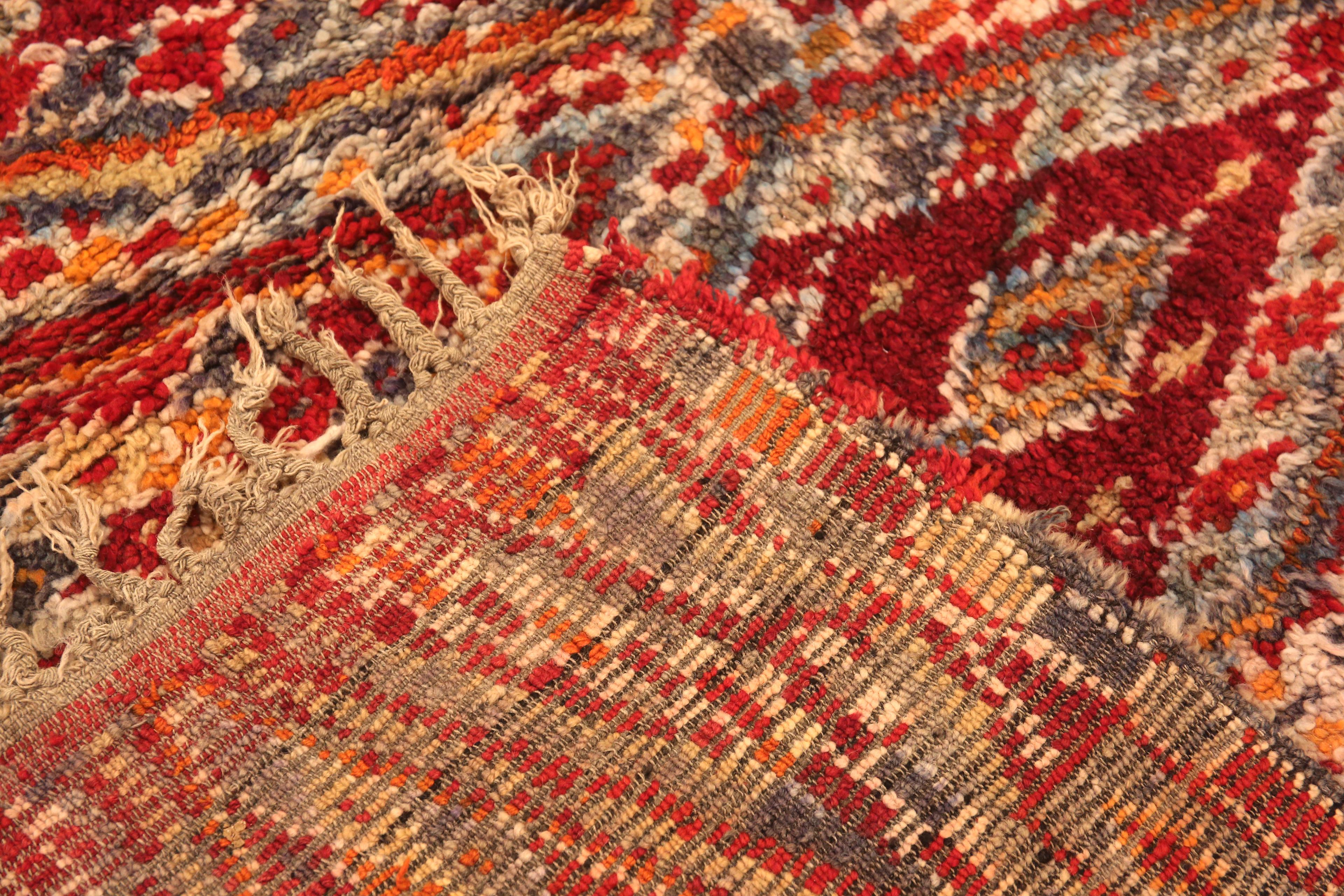 Tapis tribal géométrique marocain vintage 6'9