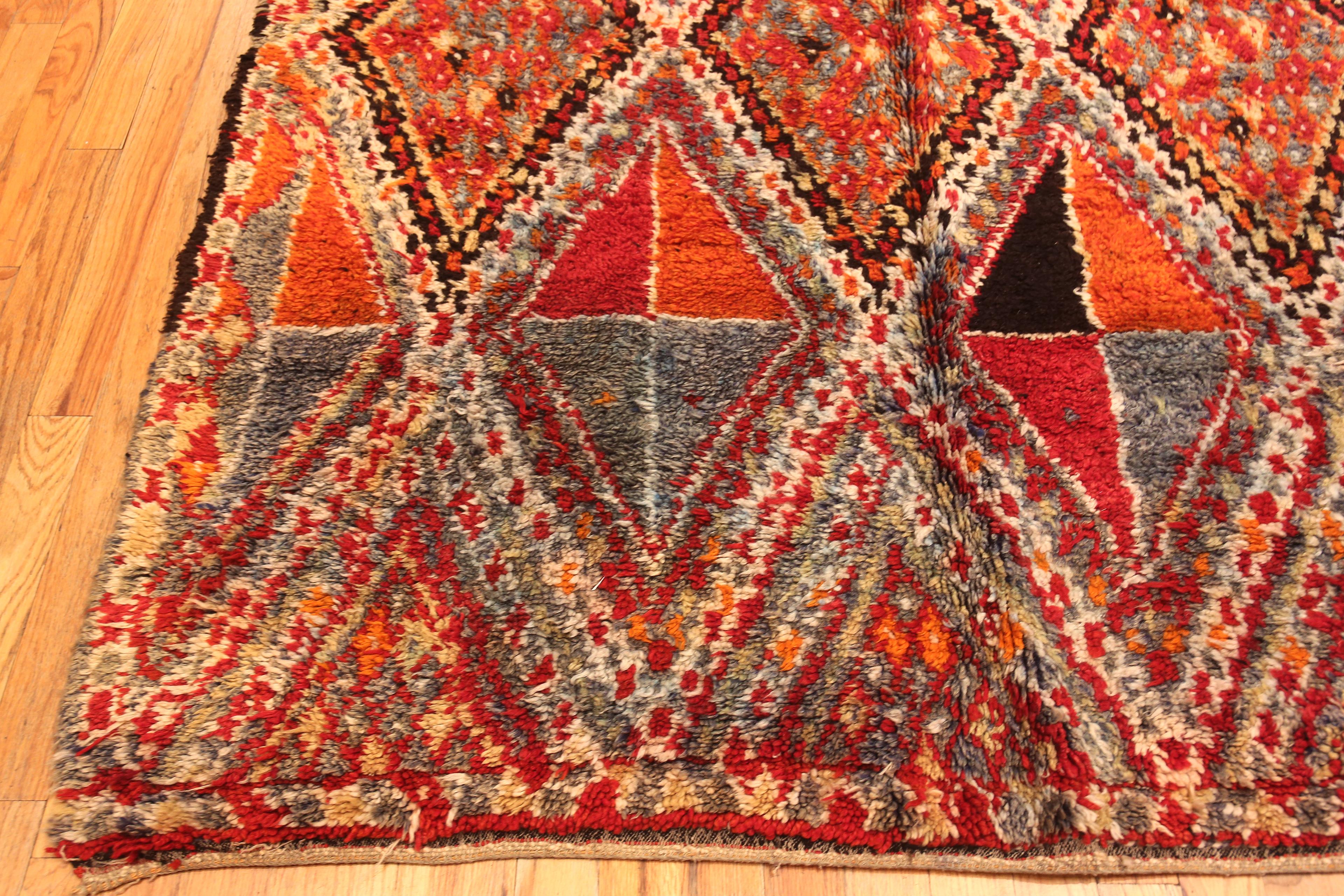 Tribal Tapis tribal géométrique marocain vintage 6'9