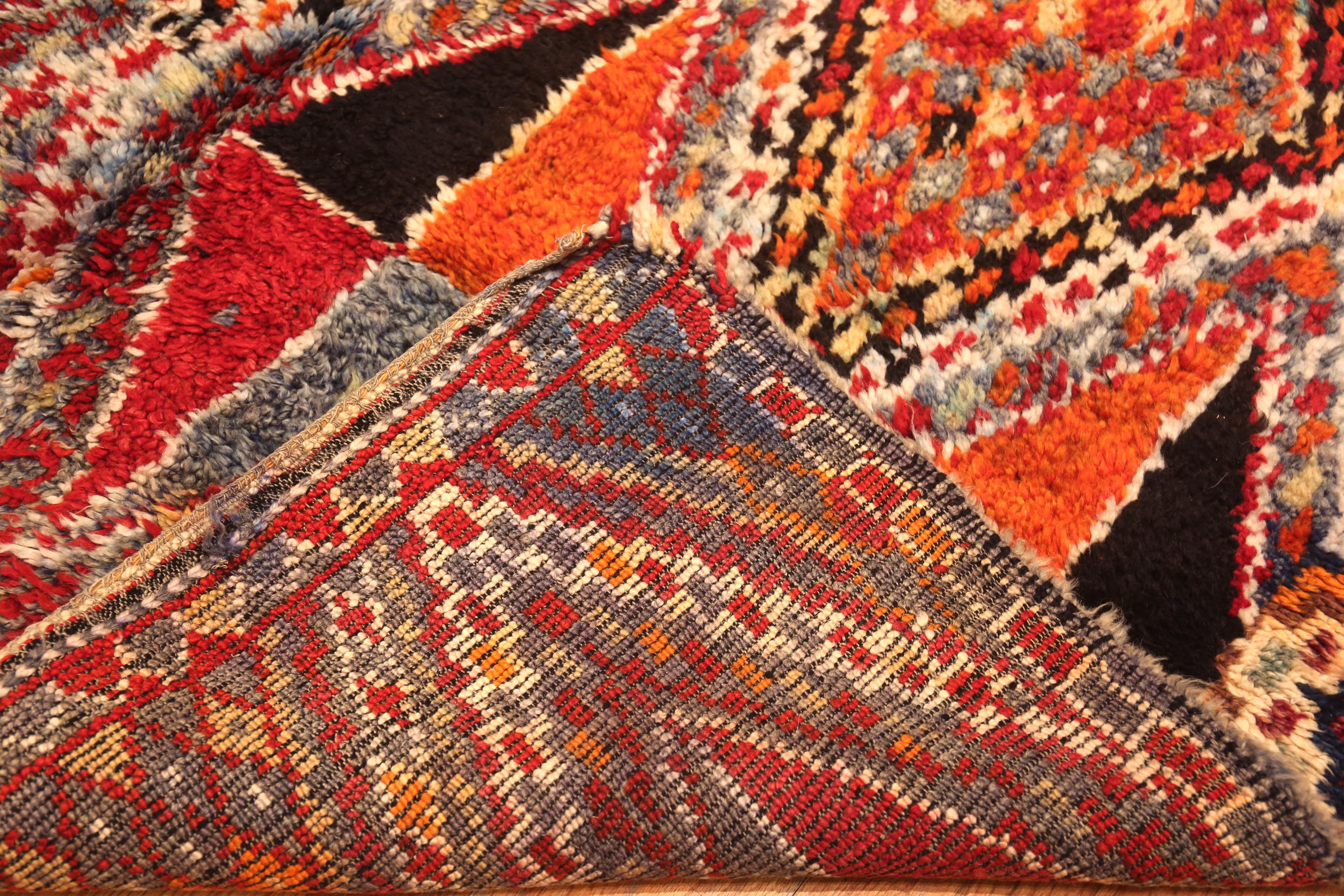 Laine Tapis tribal géométrique marocain vintage 6'9