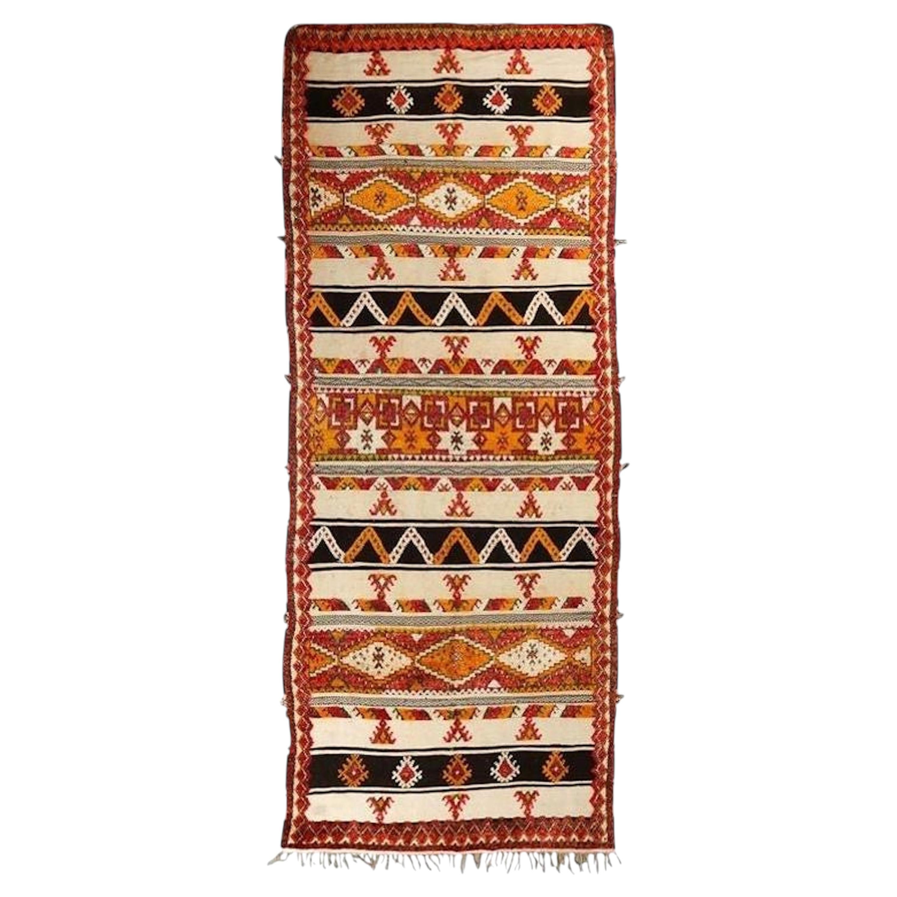 Vintage Moroccan Glaoua Berber Tribal Wool Rug, High Atlas, 20th Century