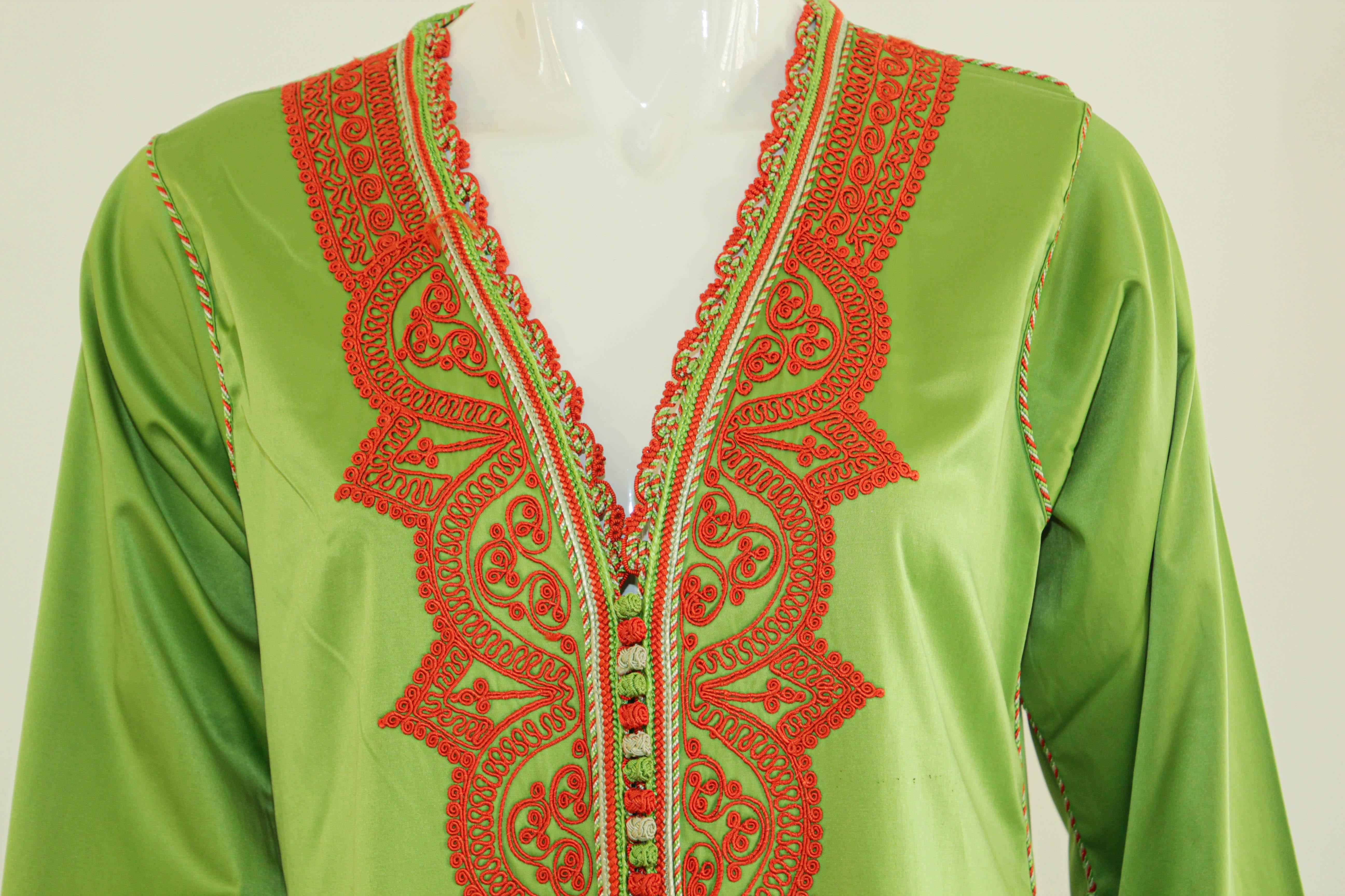 green and orange traditional dresses