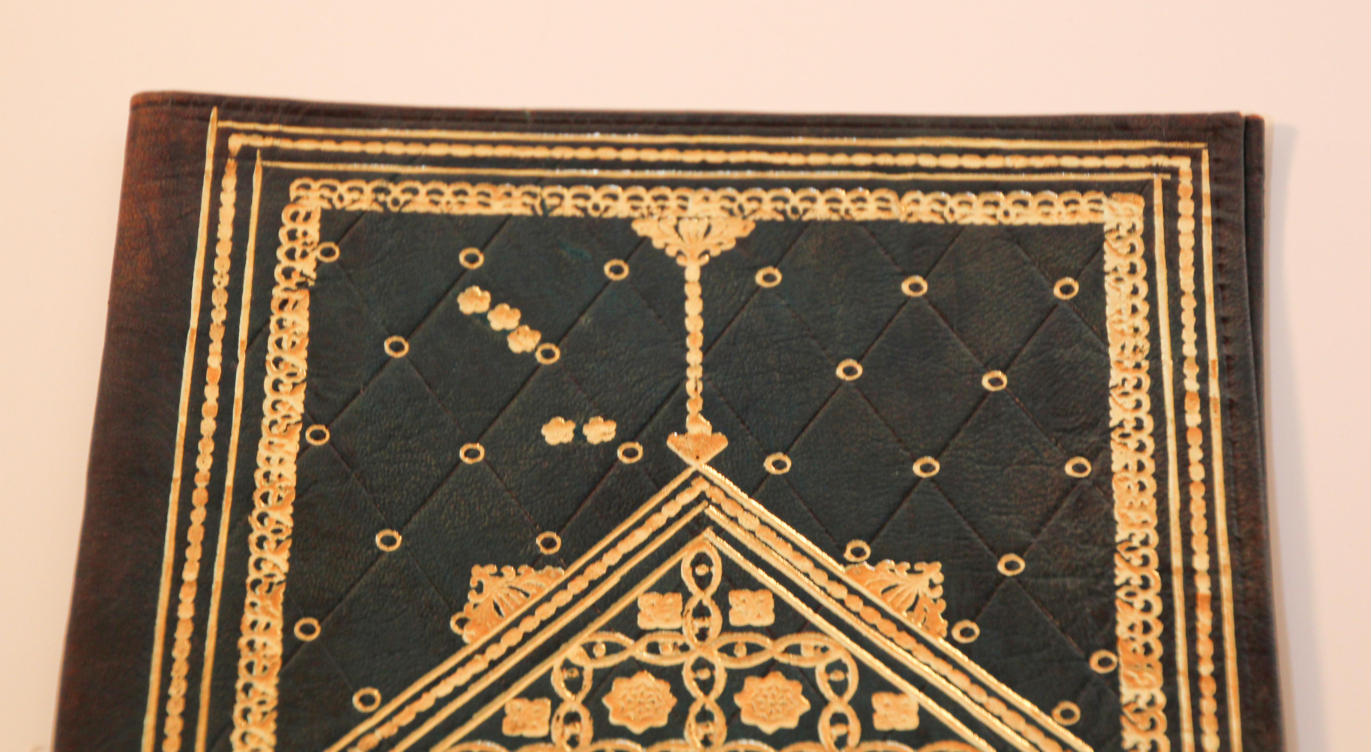 green leather portfolio