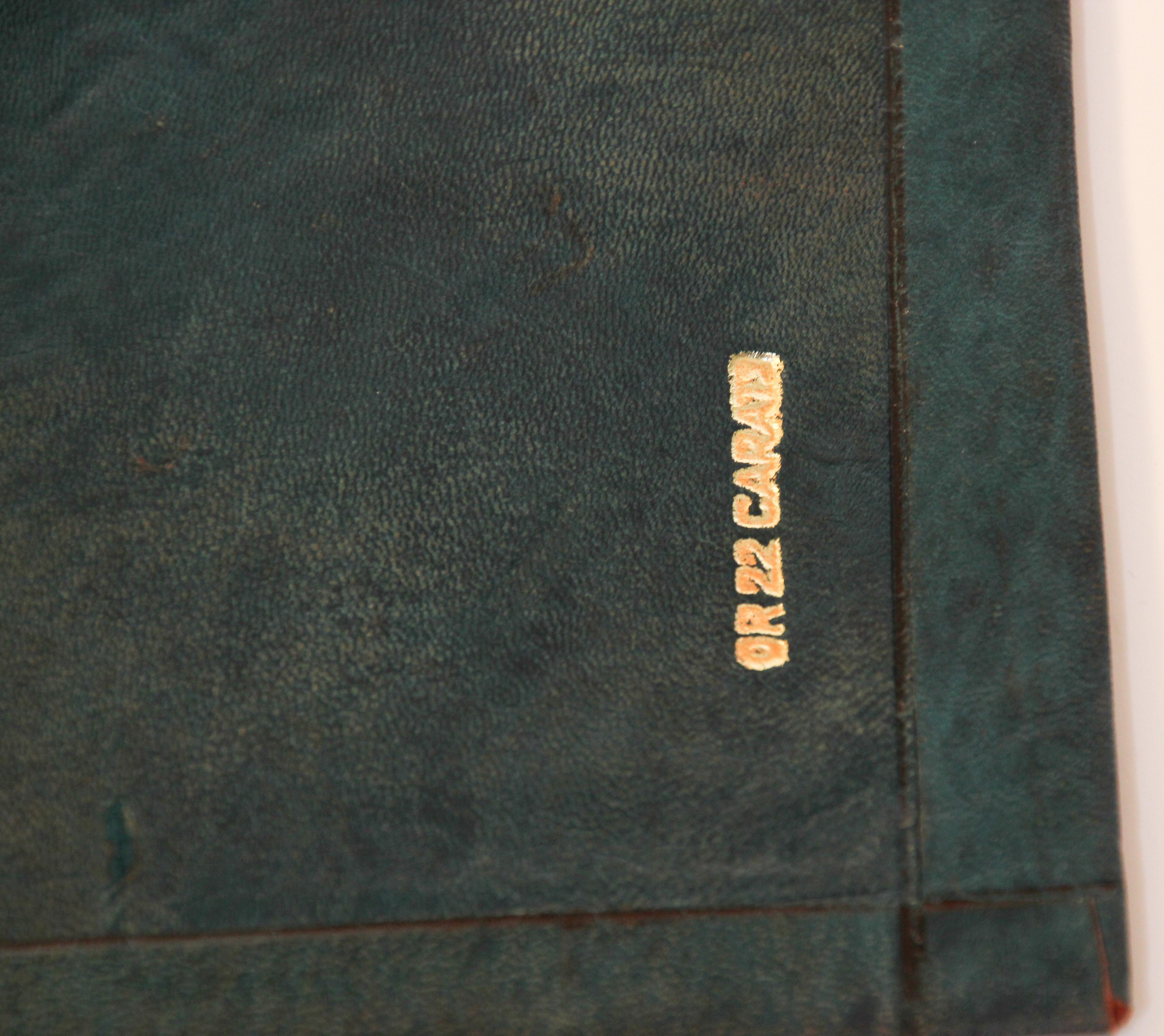 Hand-Crafted Vintage Moroccan Green Leather Hand Tooled Embossed Portfolio