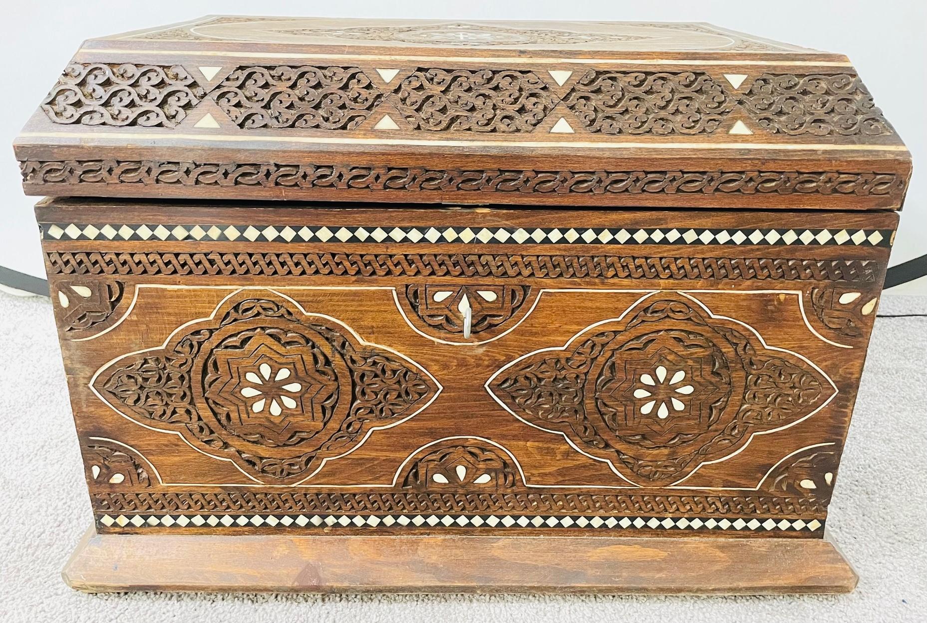 Moorish Vintage Moroccan Hand Crafted Storage or Dowry Chest