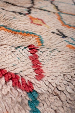Vintage Moroccan Hand-Knotted Beni Ourain Rug Diamond Lattice Pattern