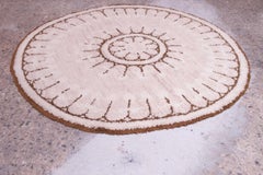 Vintage Moroccan Hand Knotted Round Rug