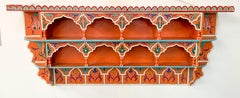 Vintage Moroccan Hand Painted Wall Shelf or Spice Rack