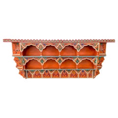 Used Moroccan Hand Painted Wall Shelf or Spice Rack