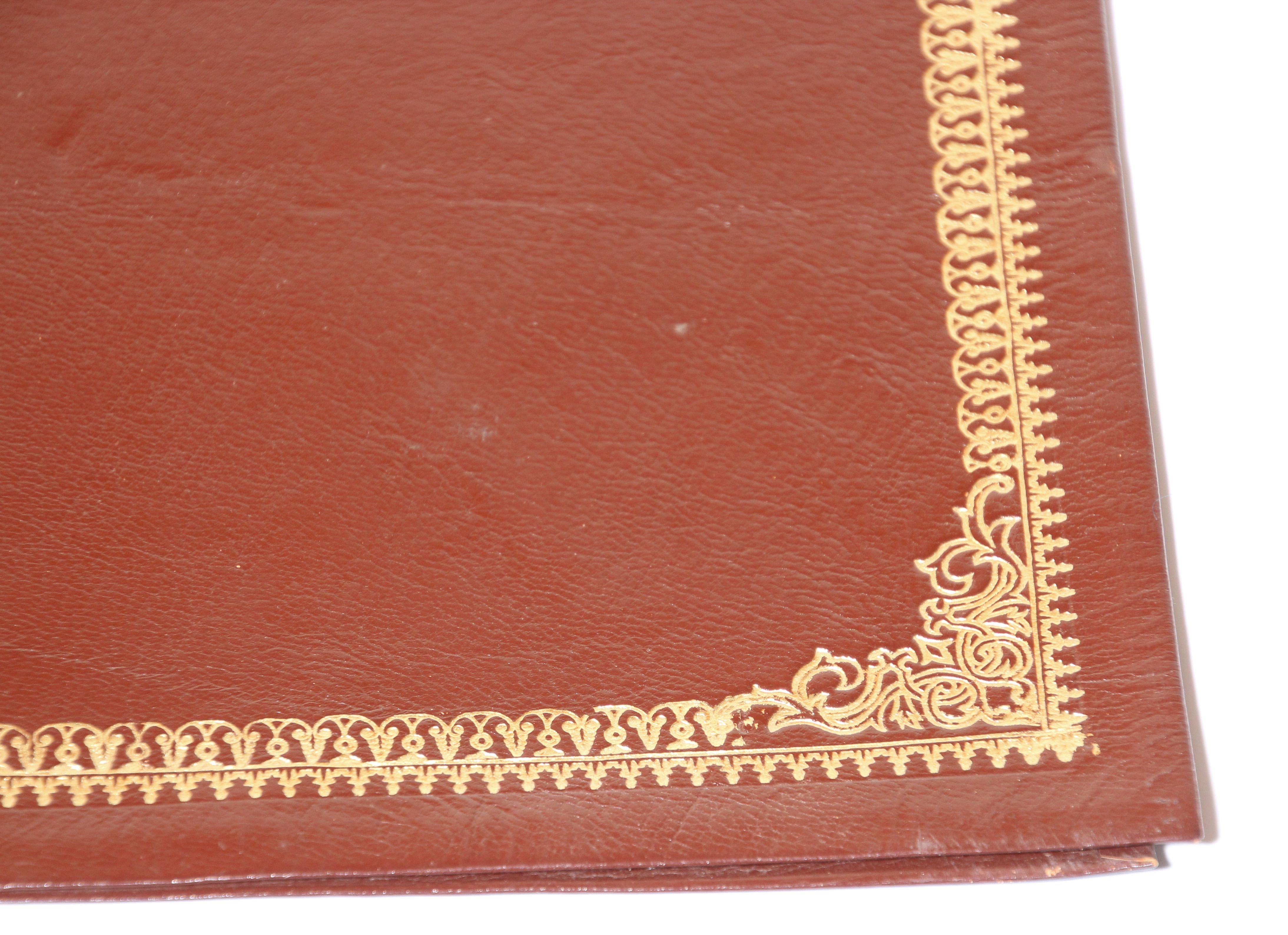 Late 20th Century Vintage Moroccan Hand Tooled Leather Brown Portfolio