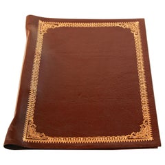 Vintage Moroccan Hand Tooled Leather Brown Portfolio