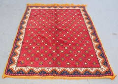 1960s Vintage Moroccan Hand-Woven Berber Carpet