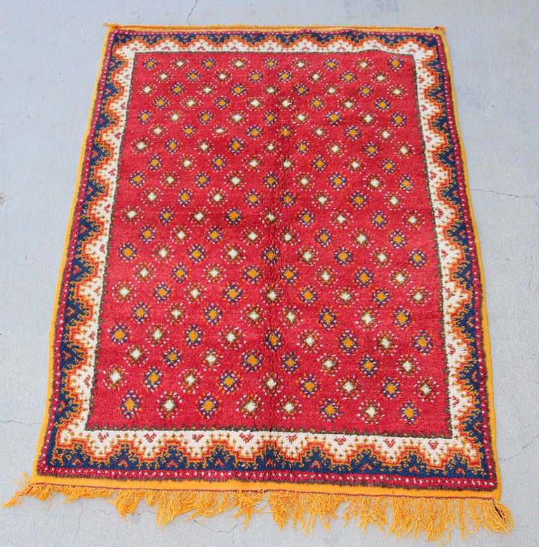 Vintage Moroccan Hand-Woven Tribal Carpet, circa 1960 For Sale at 1stDibs