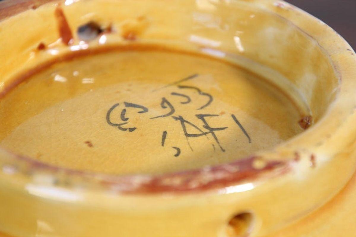 Marokkanische handgefertigte gelbe Schale aus Keramik im Angebot 8