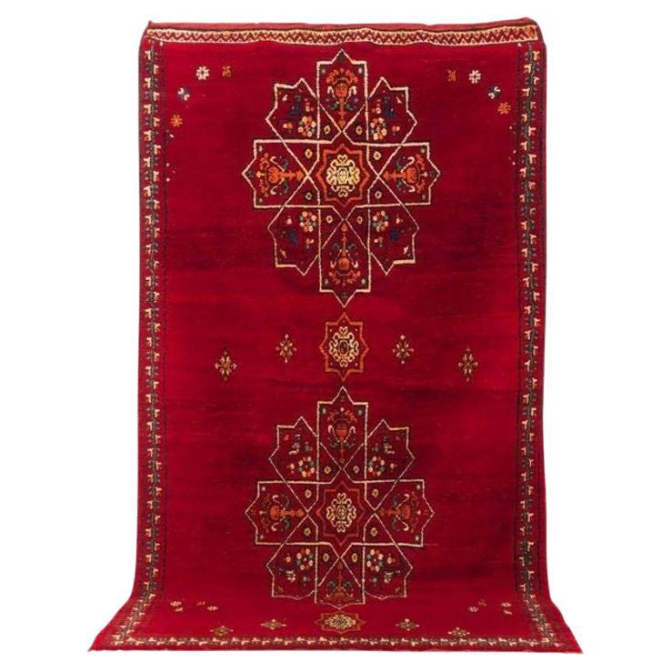 Vintage Moroccan Handmade Red Berber Wool Floor Rug 6 x 10