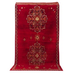 Vintage Moroccan Handmade Red Berber Wool Floor Rug 6 x 10