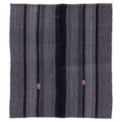 Alfombra marroquí vintage de lana hecha a mano - años 80, bonitos tonos grises, 173 x 195 cm