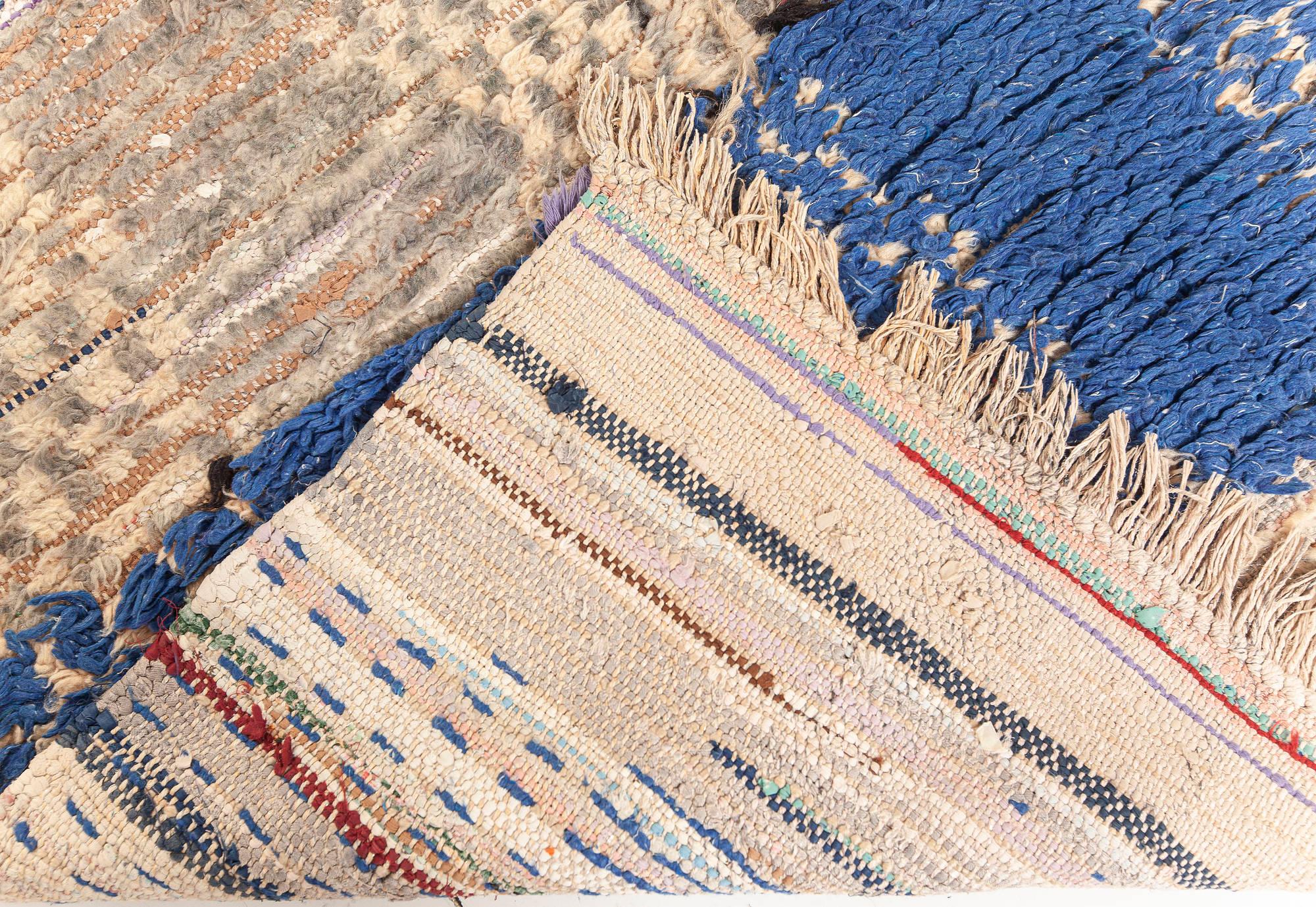 Vintage Moroccan Handmade Wool Runner For Sale 1