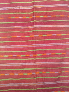 Vintage marokkanischer, handgewebter Kelim-Teppich, Wollflor, mehrfarbige Streifen, 1,83 m x 4,57 m