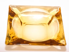 Vintage Moroccan Hazel Atlas Amber Glass Ashtray