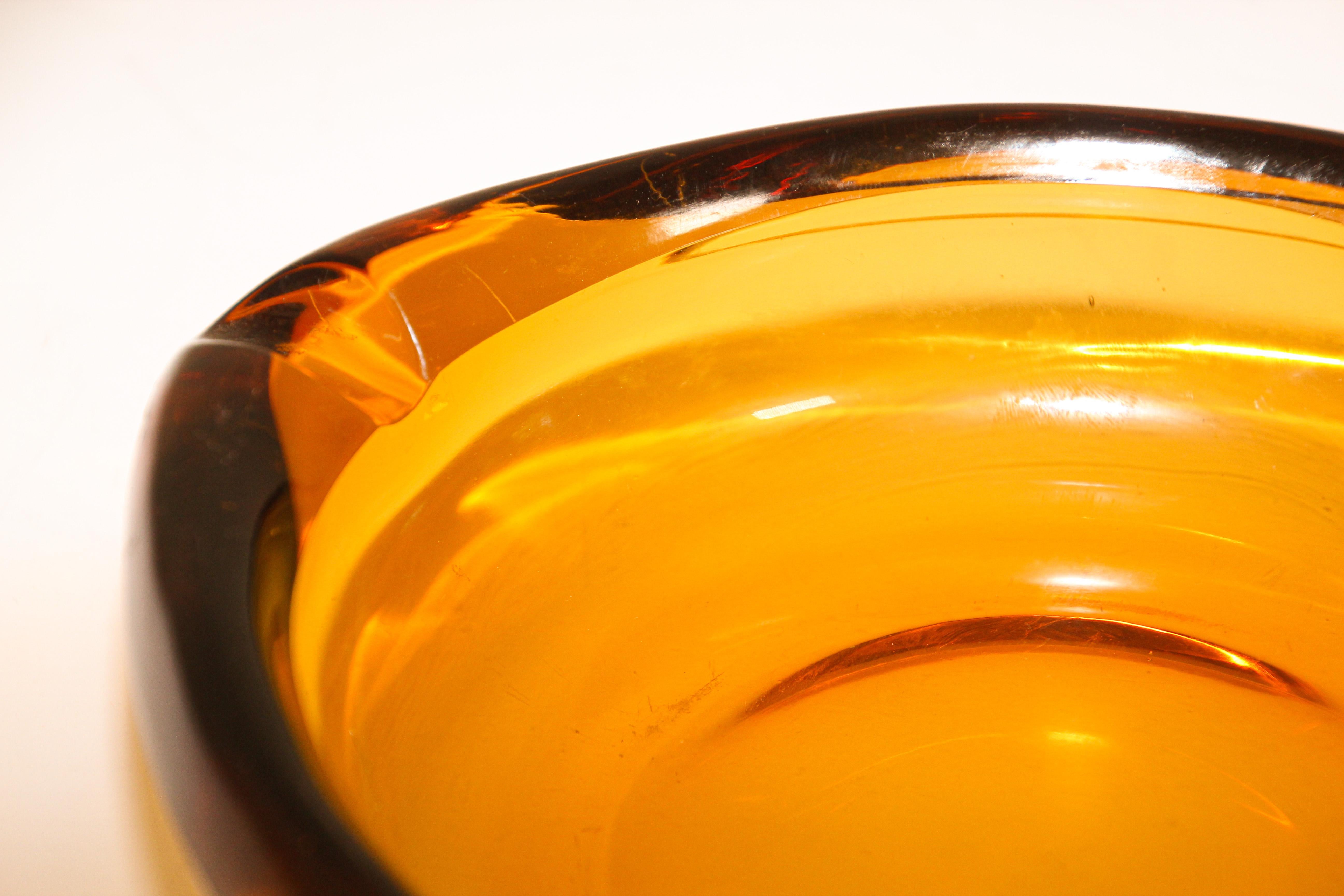 amber glass ashtray square
