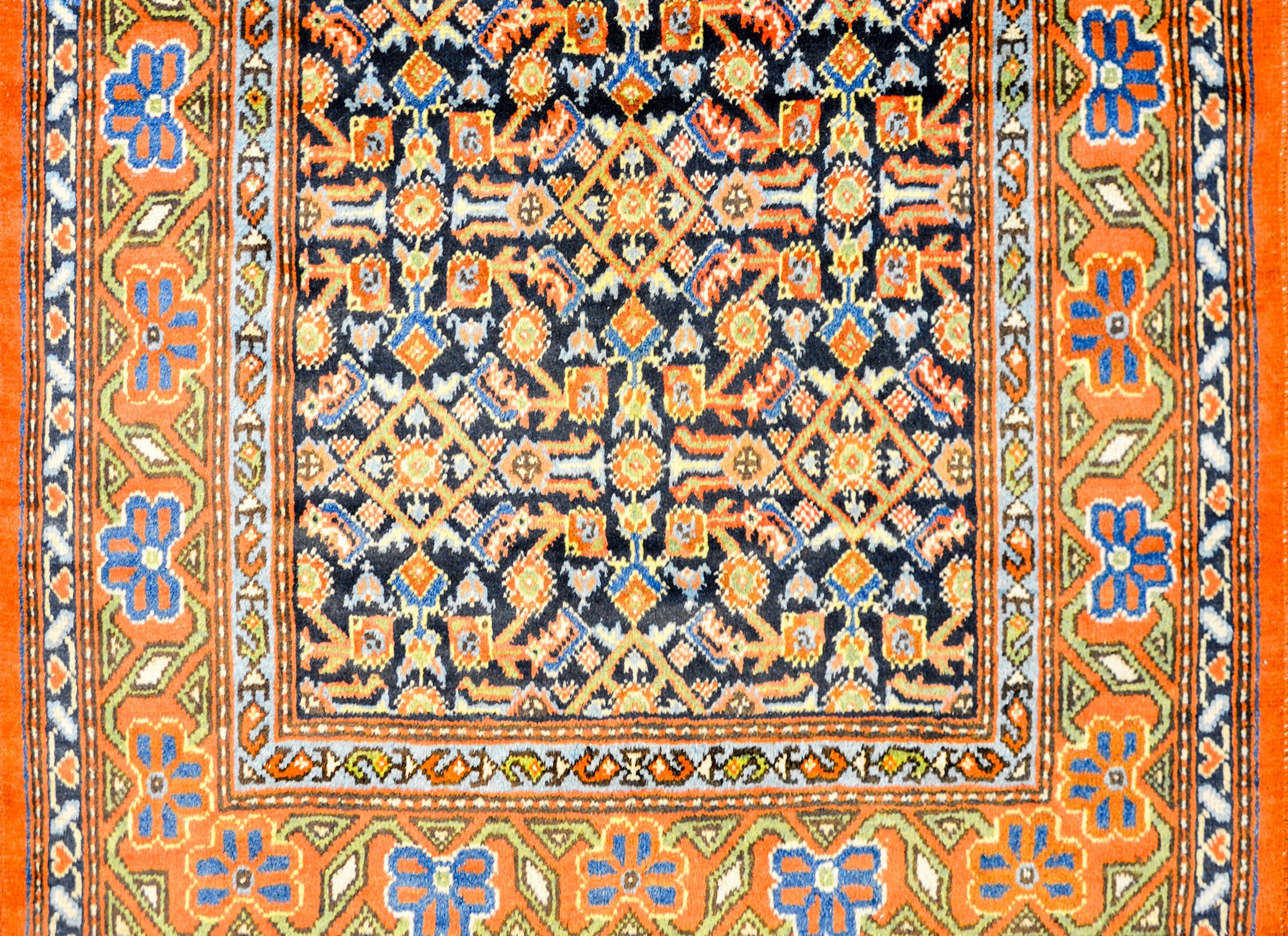Heriz Serapi Antique East Turkistan Herati Rug For Sale