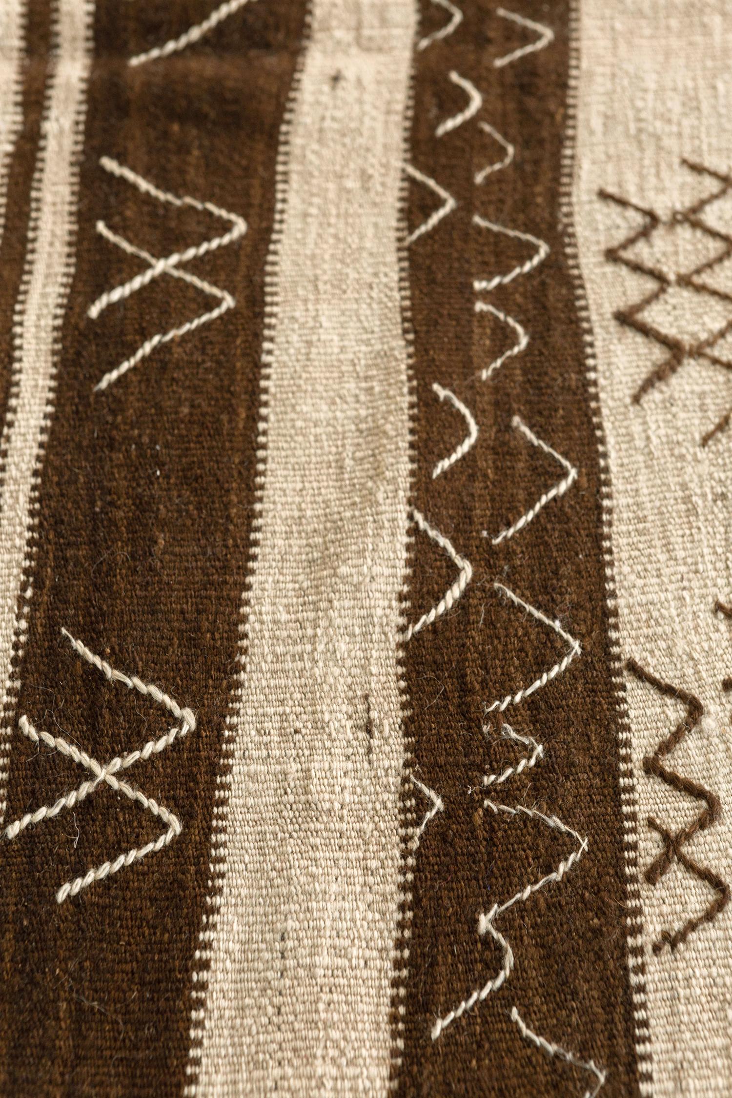 Wool Vintage Moroccan High Atlas Berber Tribe Kilim For Sale
