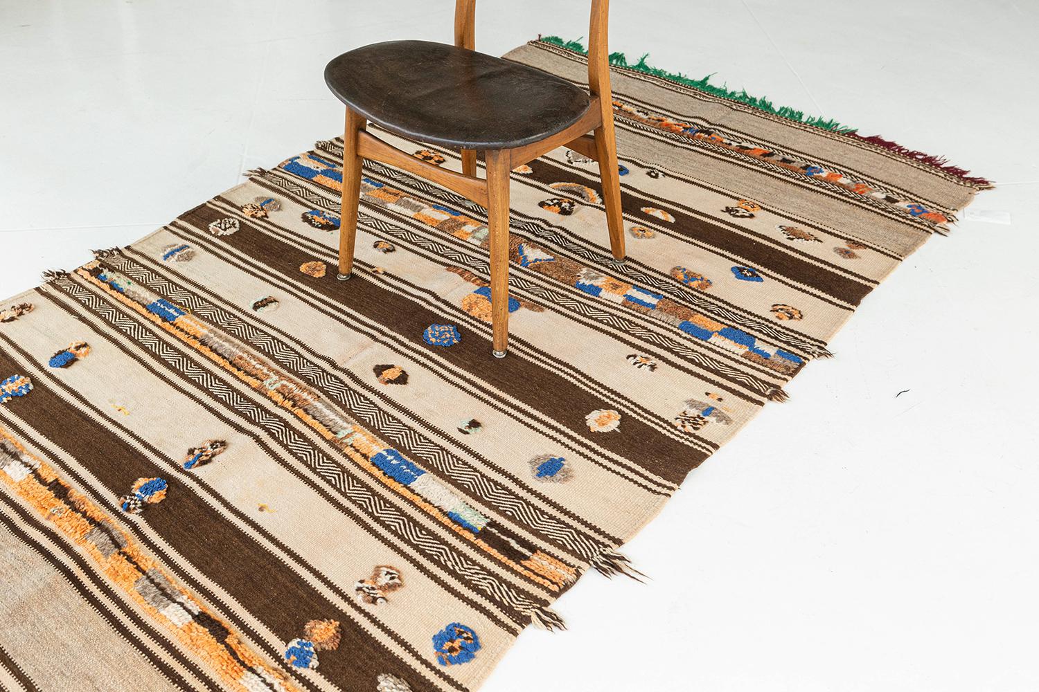 Vintage Marocain Haut Atlas Tribu Berbère Kilim en vente 3