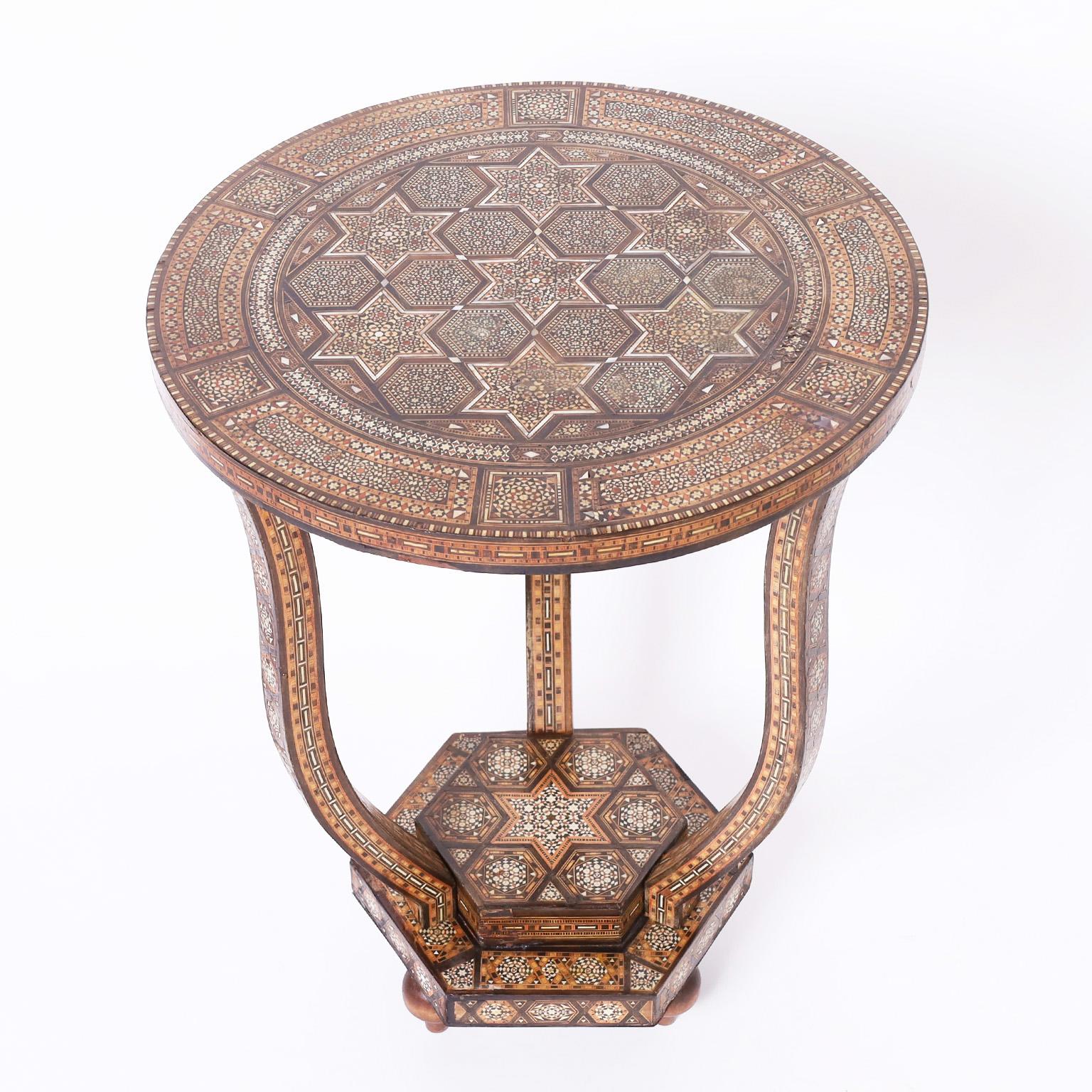 Inlay Vintage Moroccan Inlaid Stands or Tables