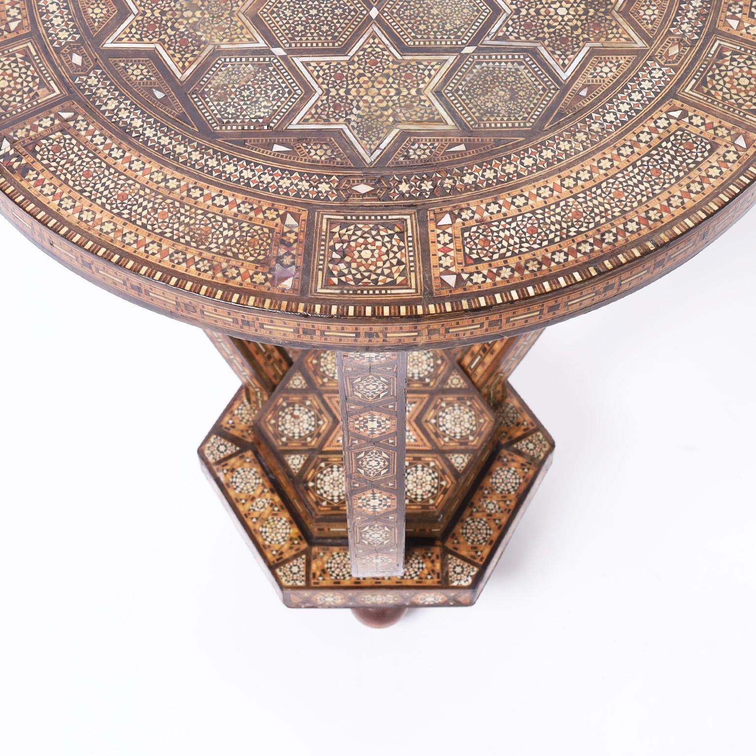Mother-of-Pearl Vintage Moroccan Inlaid Stands or Tables