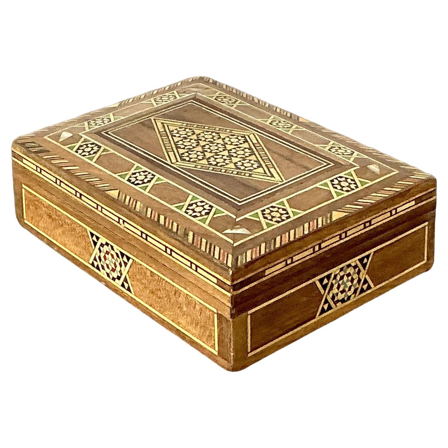 Vintage Moroccan Inlay Box
